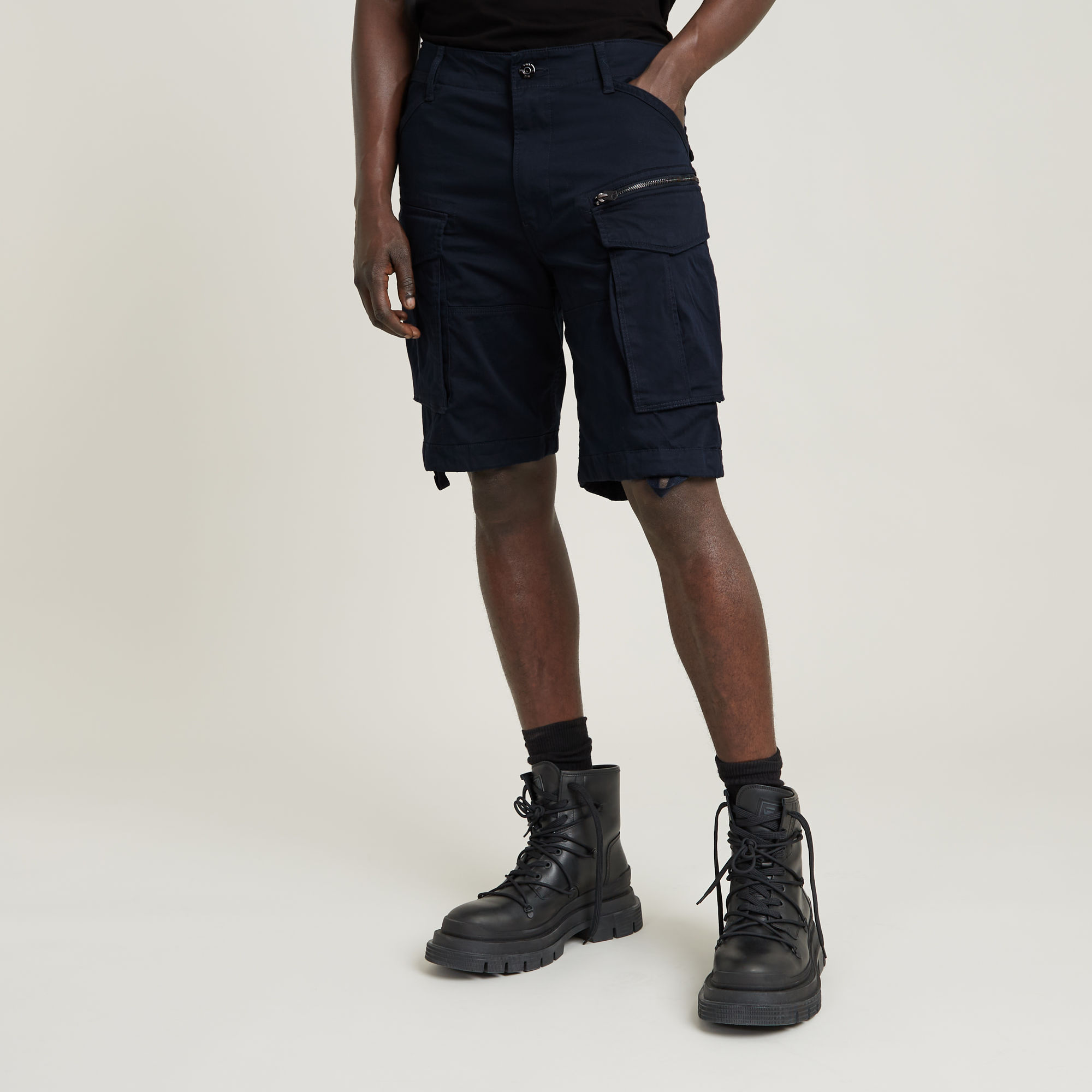 

Rovic Zip Relaxed Shorts - Dark blue - Men