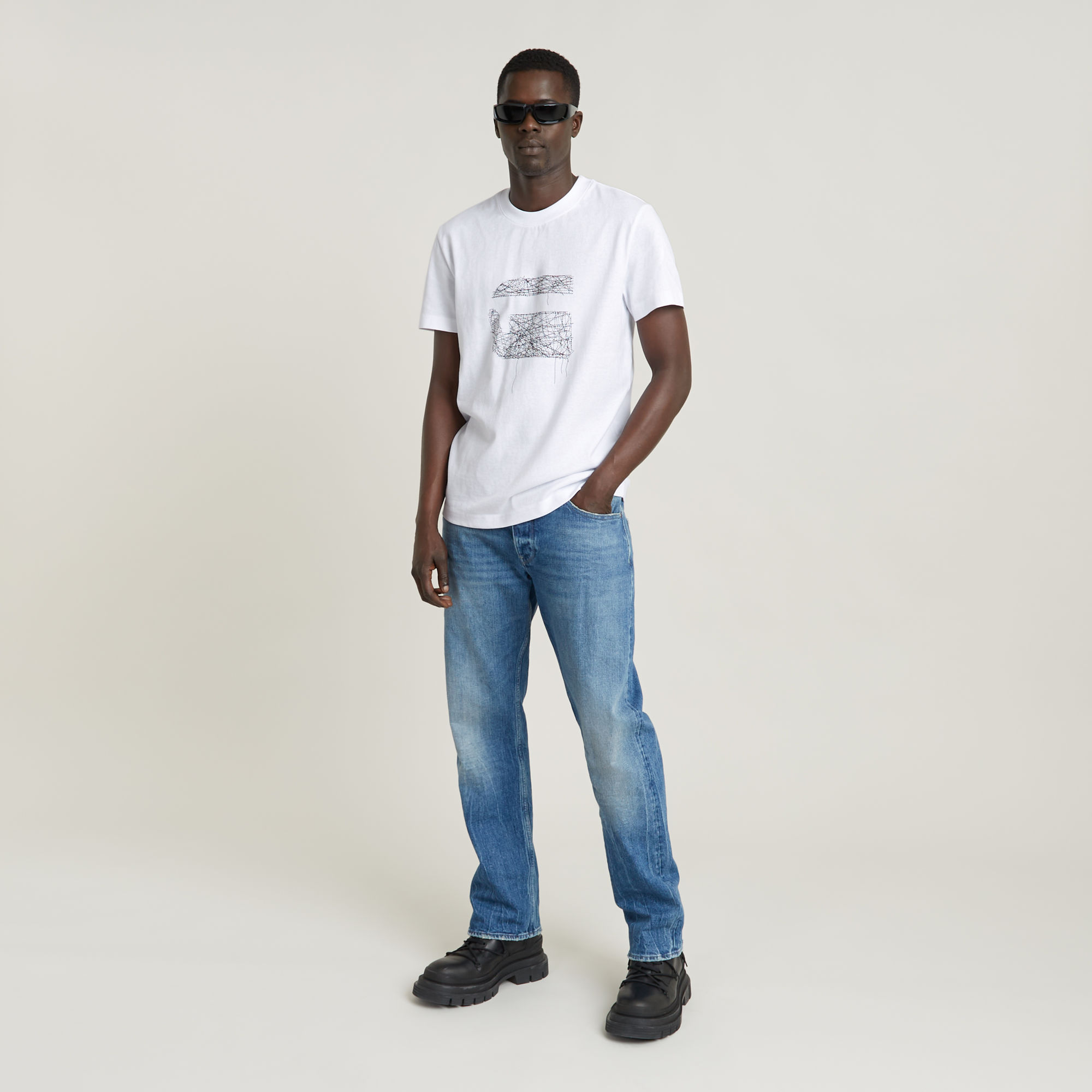 G-Star RAW Stitch Burger T-Shirt Wit Heren