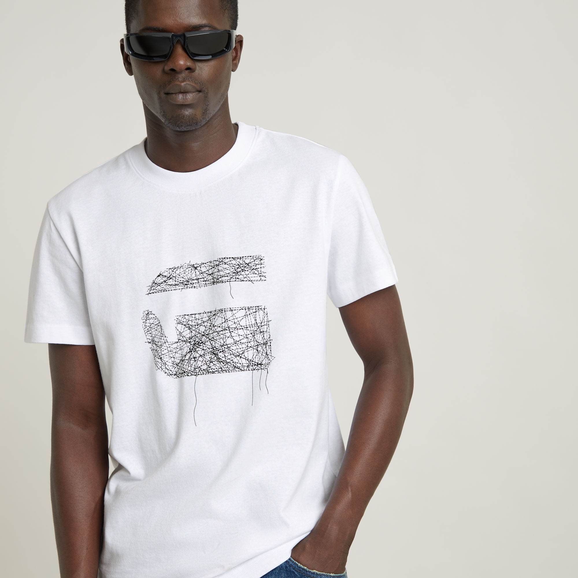 G-Star RAW Stitch Burger T-Shirt Wit Heren