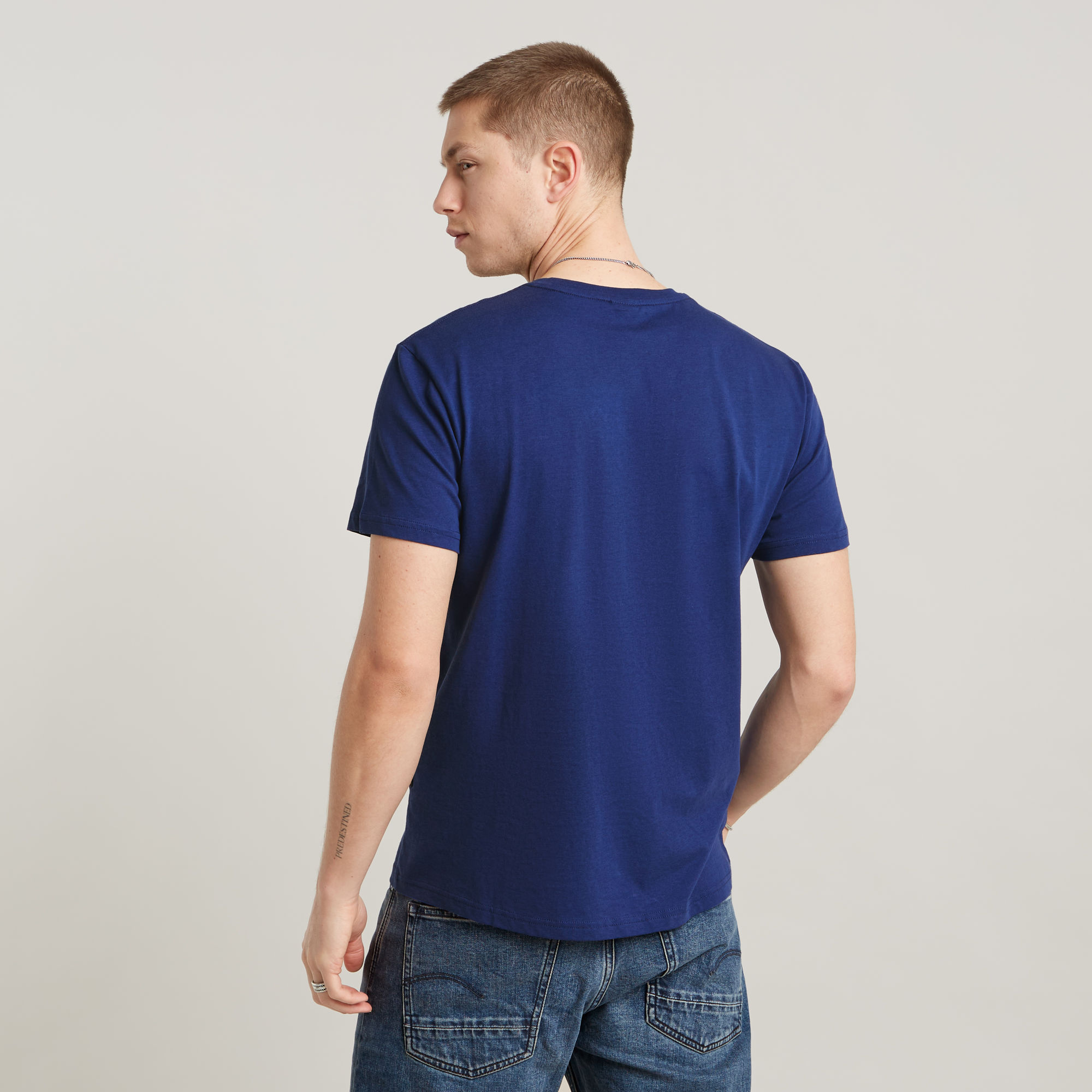 G-Star RAW Originals T-Shirt Midden blauw Heren