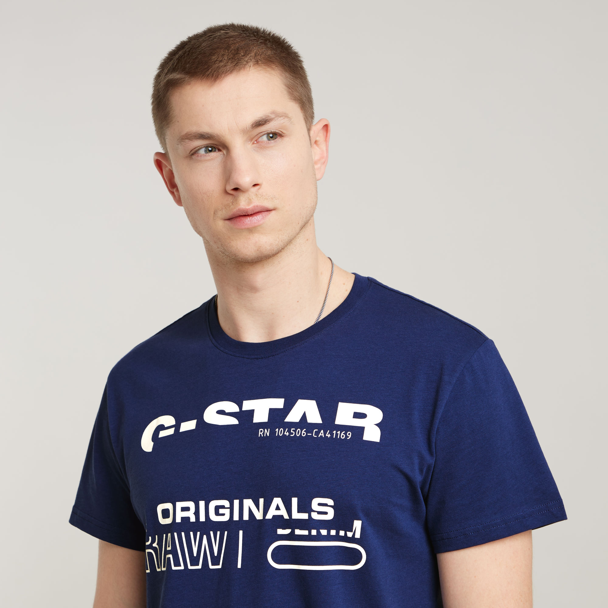 G-Star RAW Originals T-Shirt Midden blauw Heren