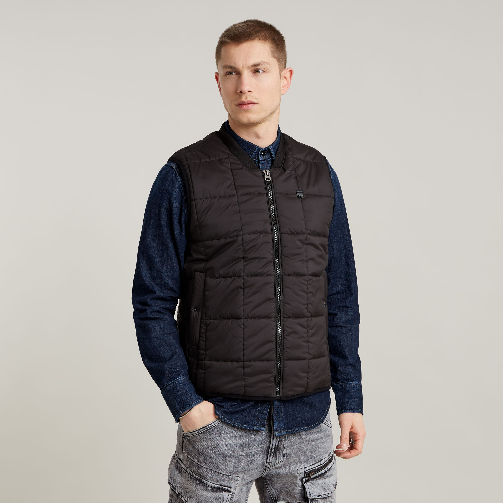 

Meefic Square Quilted Weste - Schwarz - Herren