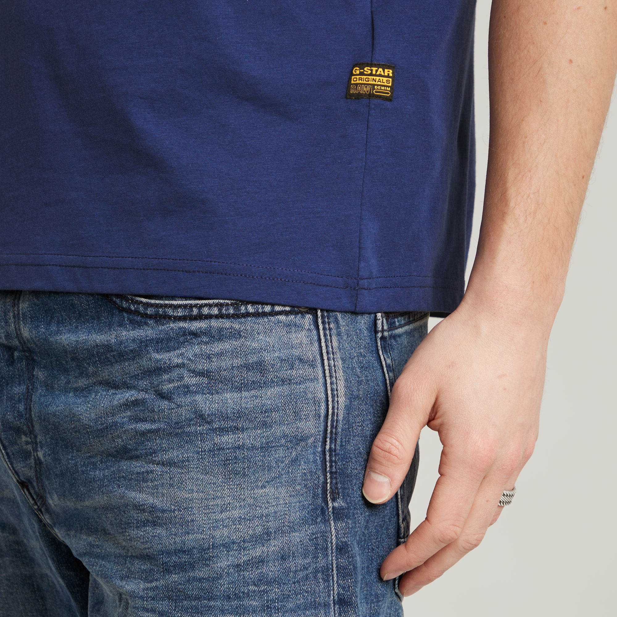 G-Star RAW Originals T-Shirt Midden blauw Heren