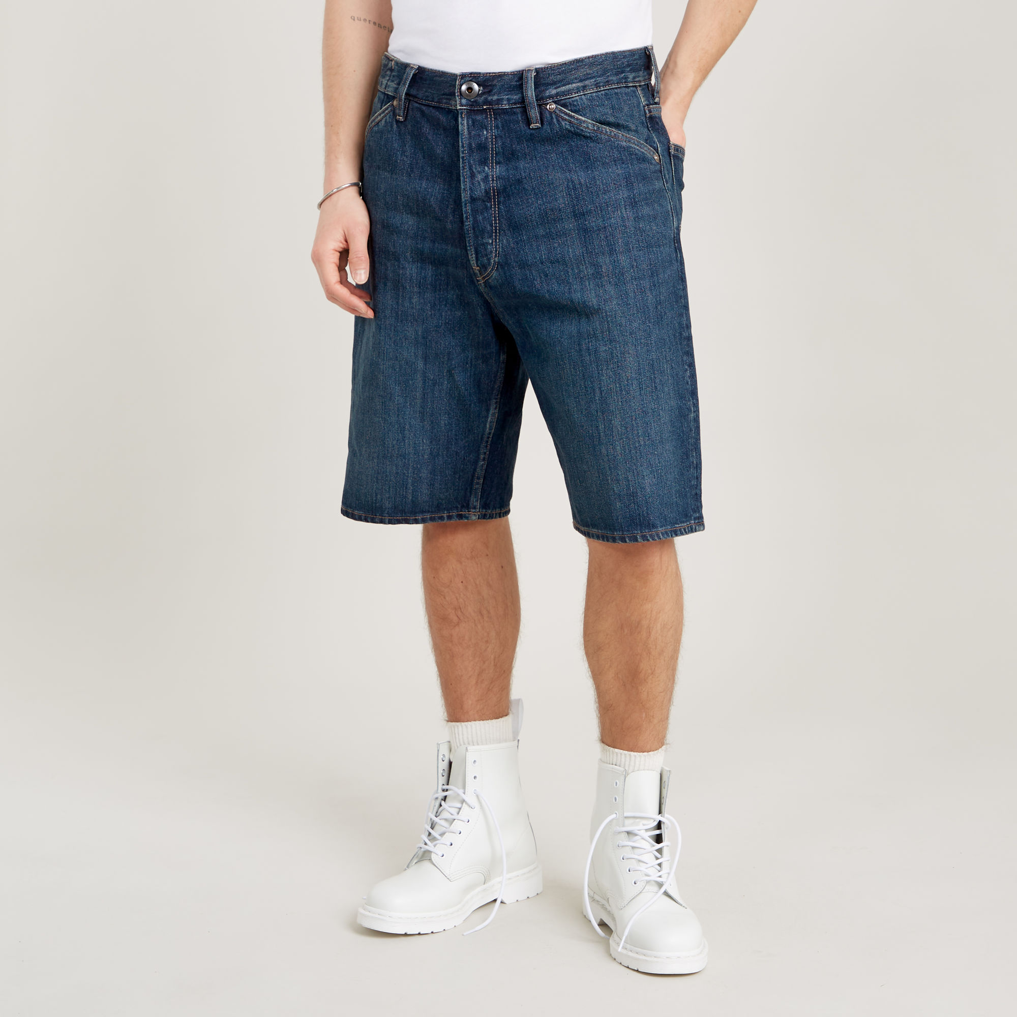 

Denim Loose Shorts - Dark blue - Men