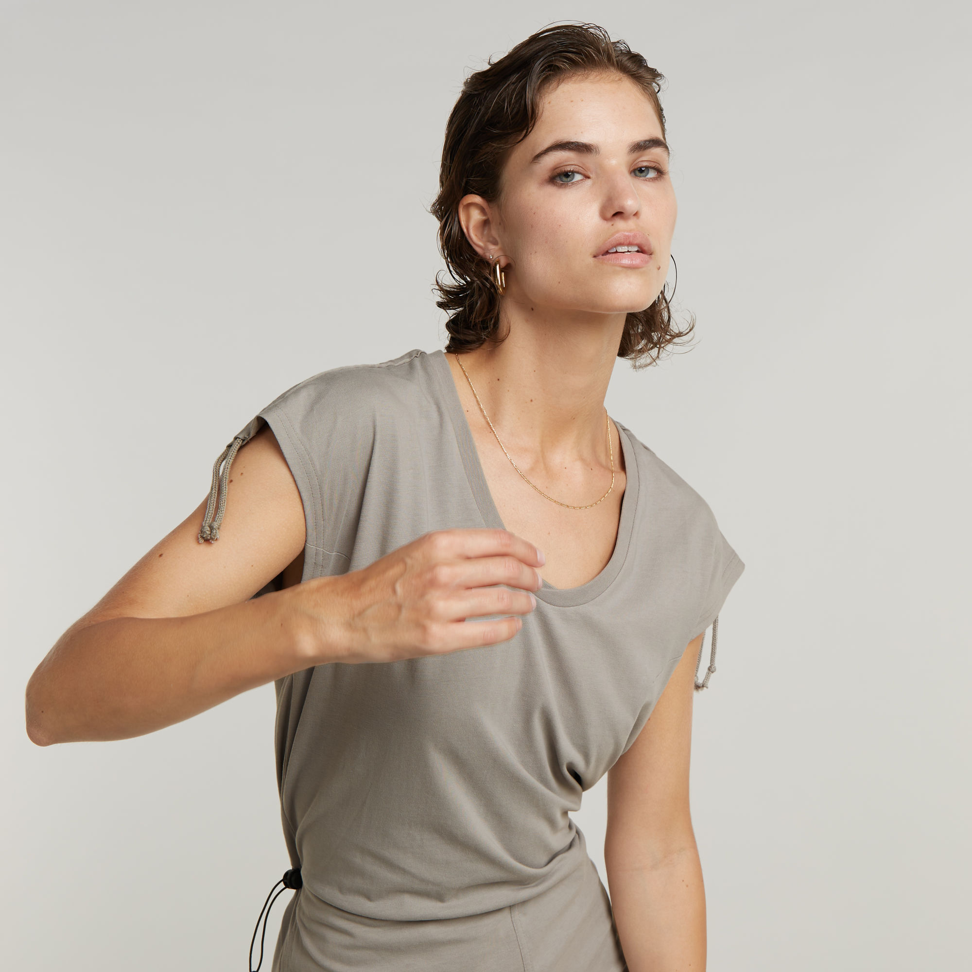 G-Star RAW Riveted Flared Jumpsuit Beige Dames