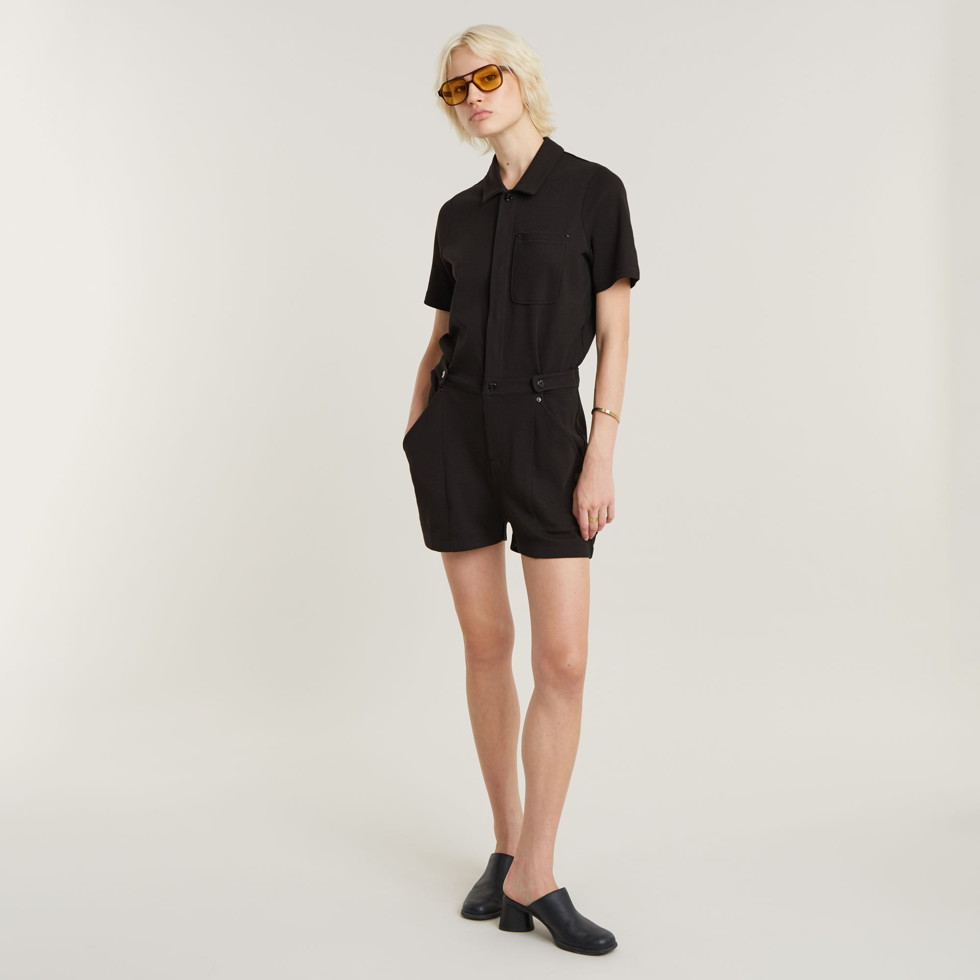 Track Playsuit - Schwarz - Damen