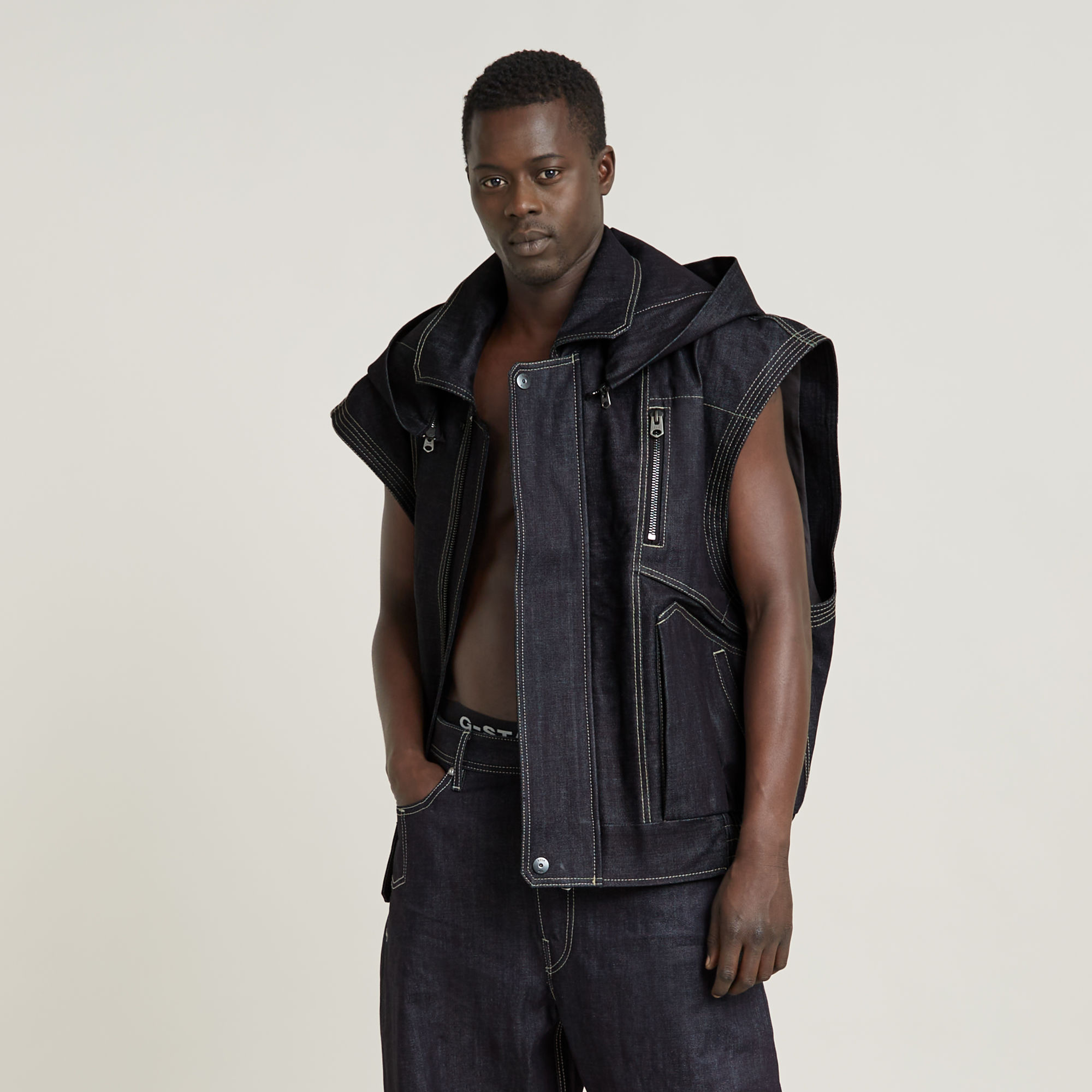 

BB Mouwloos Jack Met Capuchon Unisex - Donkerblauw - Heren
