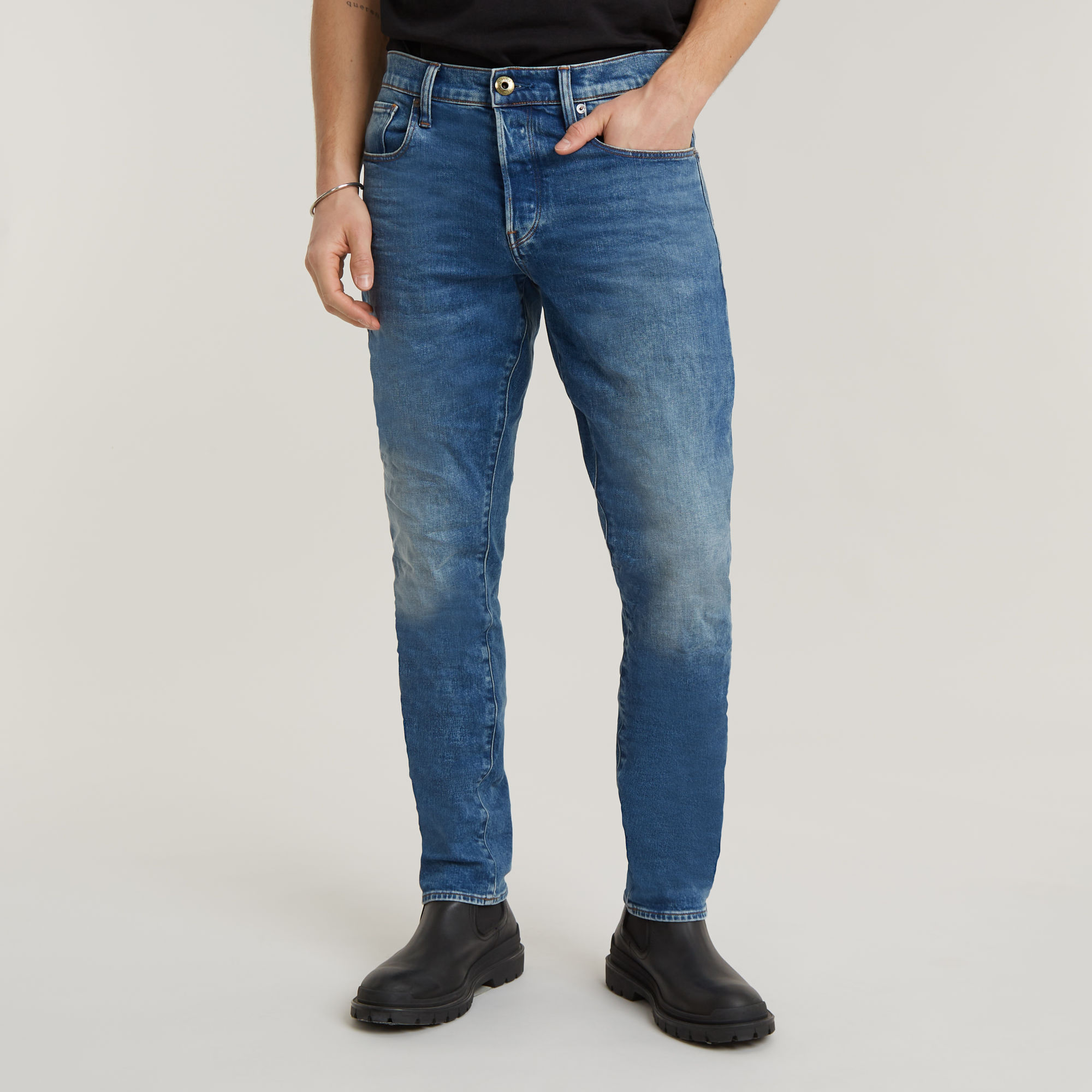 

3301 Regular Tapered Jeans - Medium blue - Men