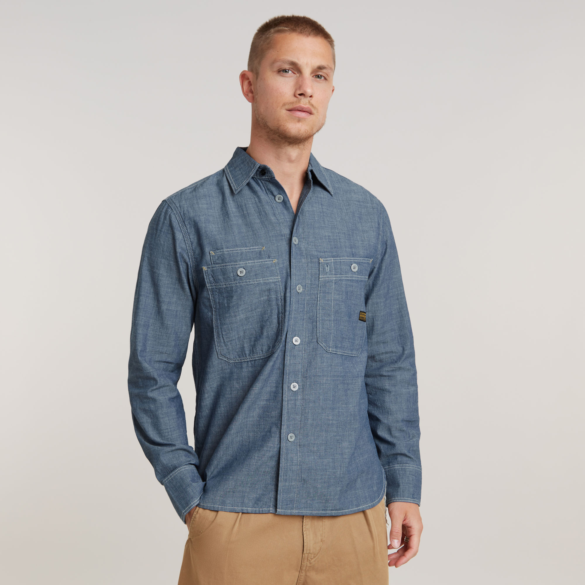 G-Star RAW Nimes Regular Shirt - Donkerblauw - Heren