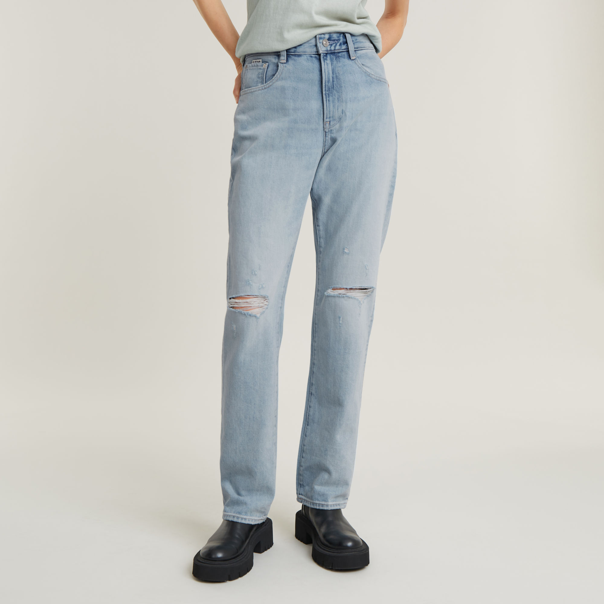 G-Star RAW Viktoria High Straight Jeans Lichtblauw Dames