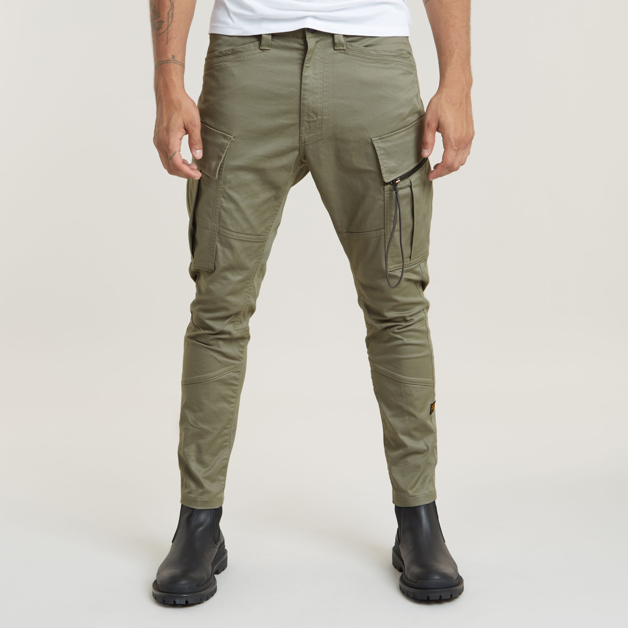 

Zip Pocket 3D Skinny Cargo Broek 2.0 - Groen - Heren