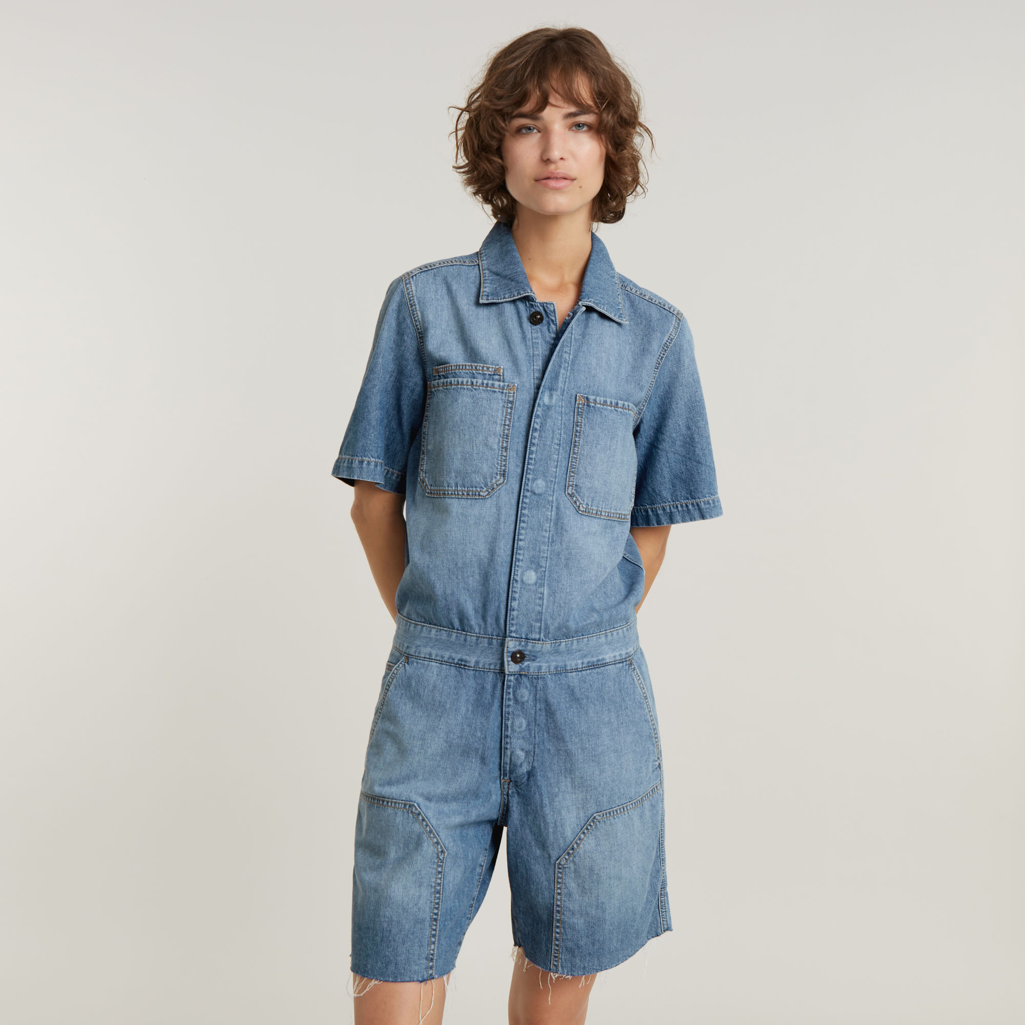 Painter Short Overall - Hellblau - Damen