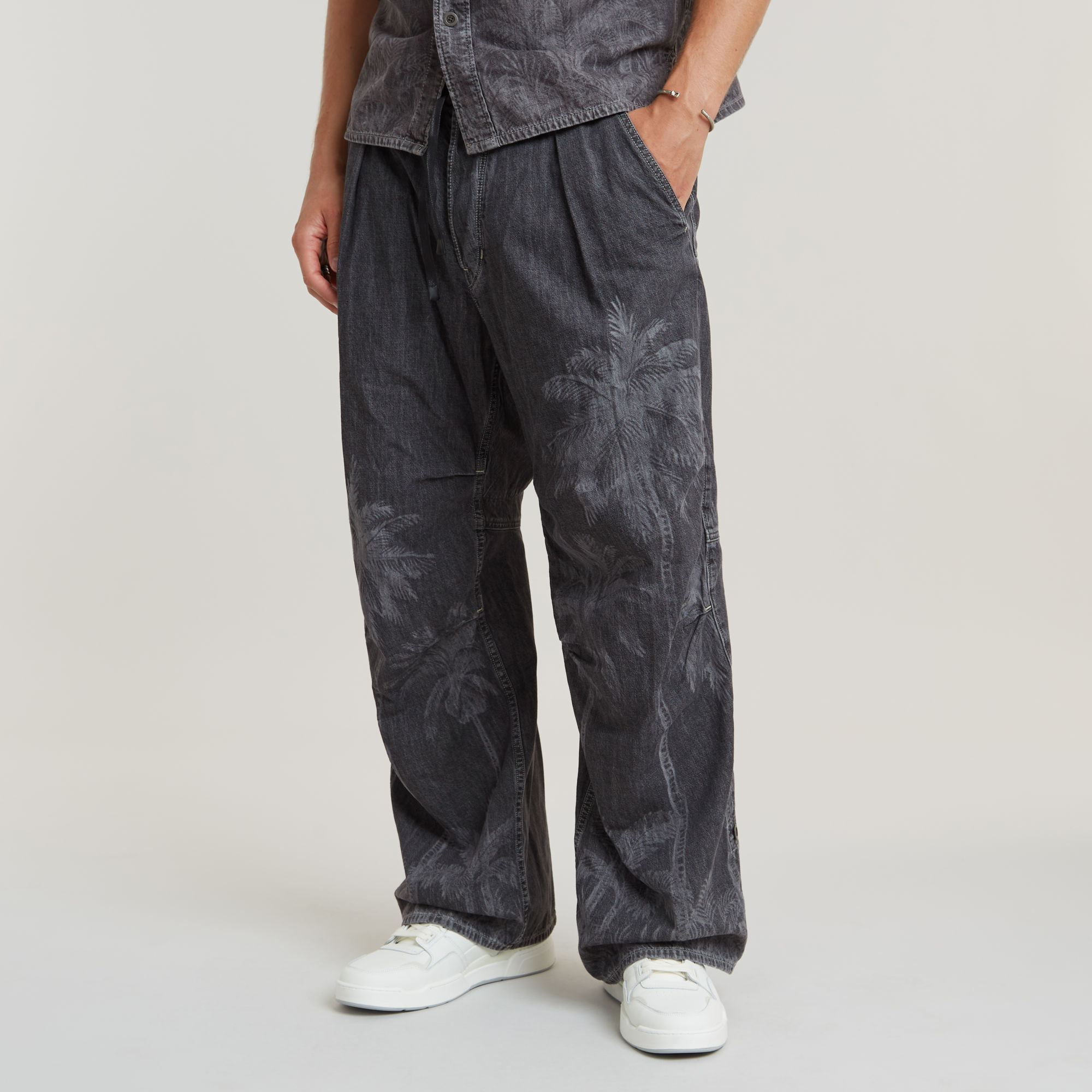

Palm Pleated Denim Broek - Grijs - Heren