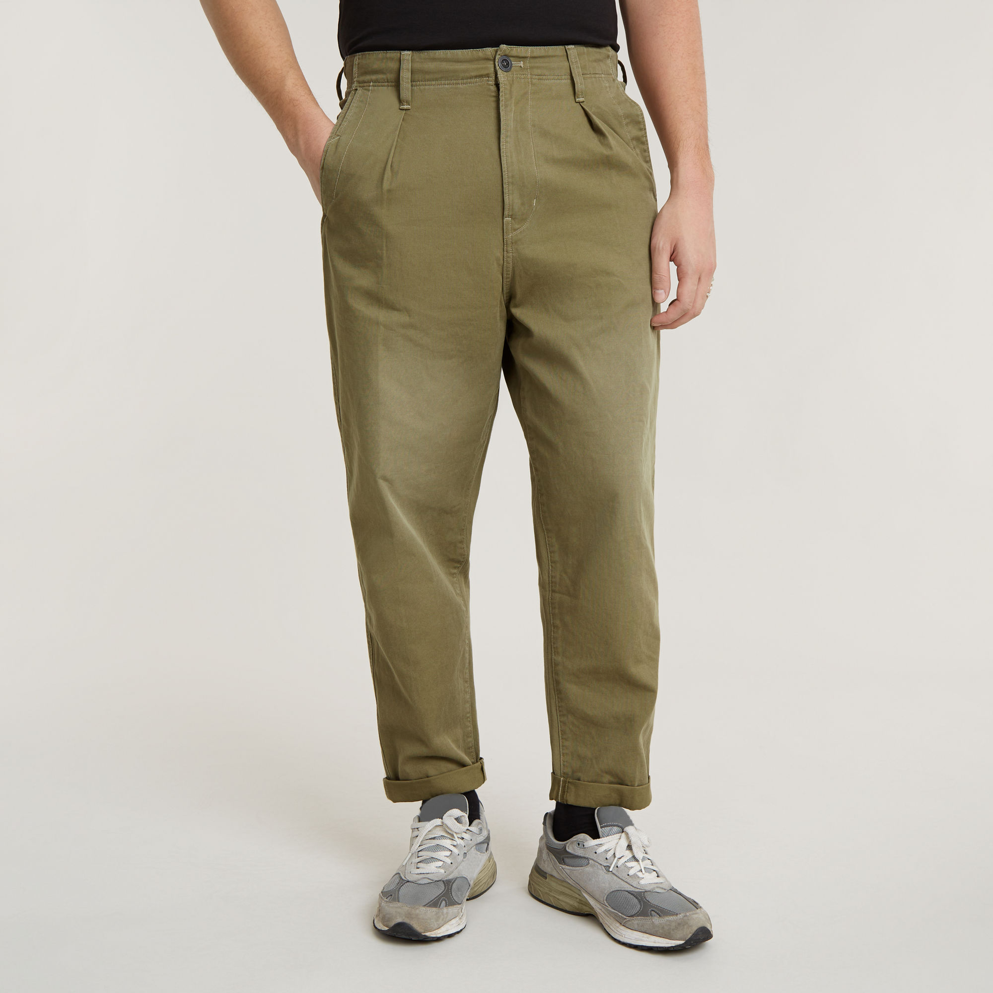 Pleated Chino Relaxed - Grün - Herren