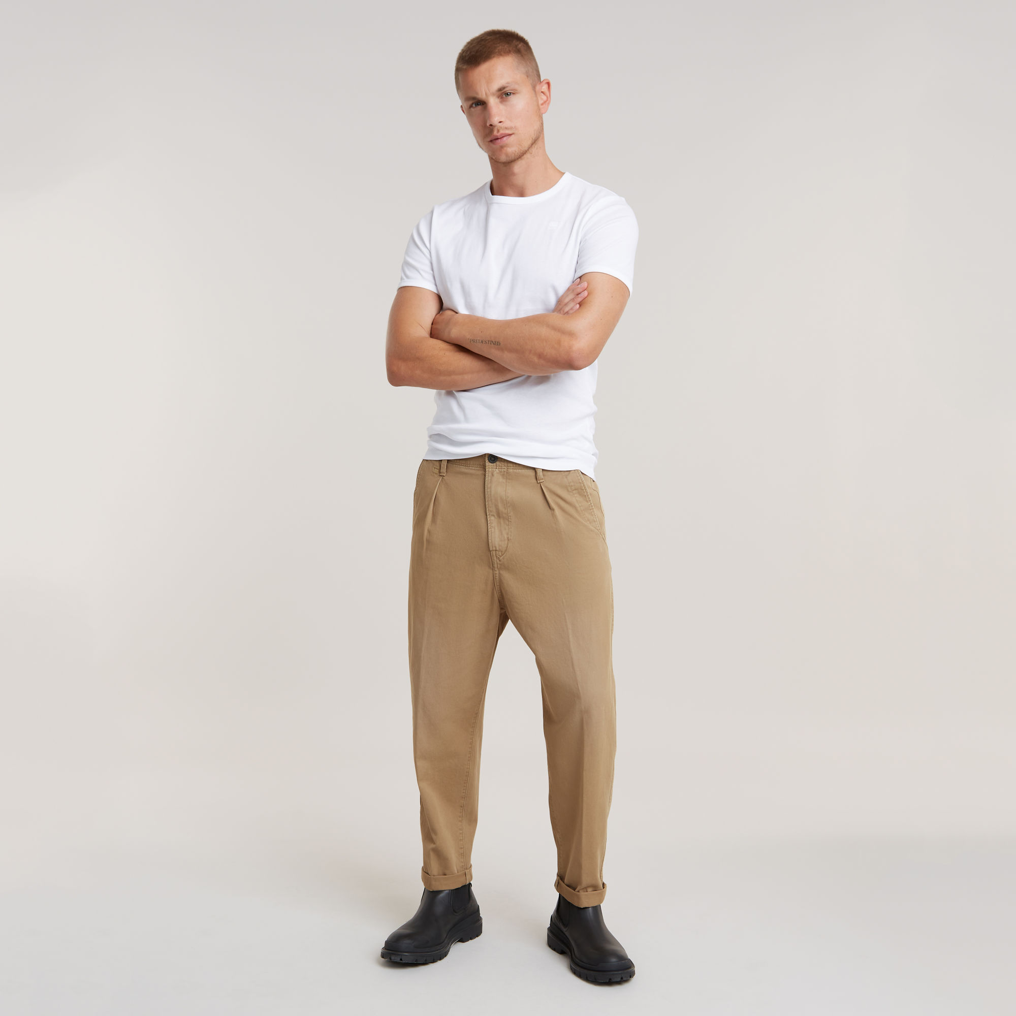 G-Star RAW Pleated Chino Relaxed Beige Heren