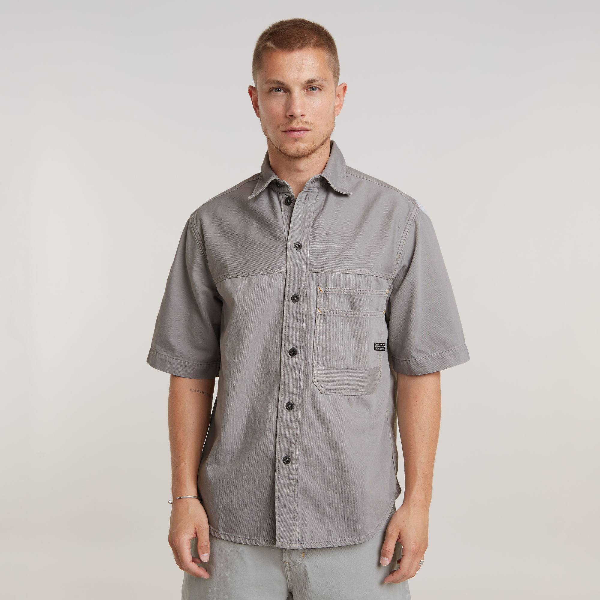 

Double Pocket Relaxed Shirt - Grey - Men