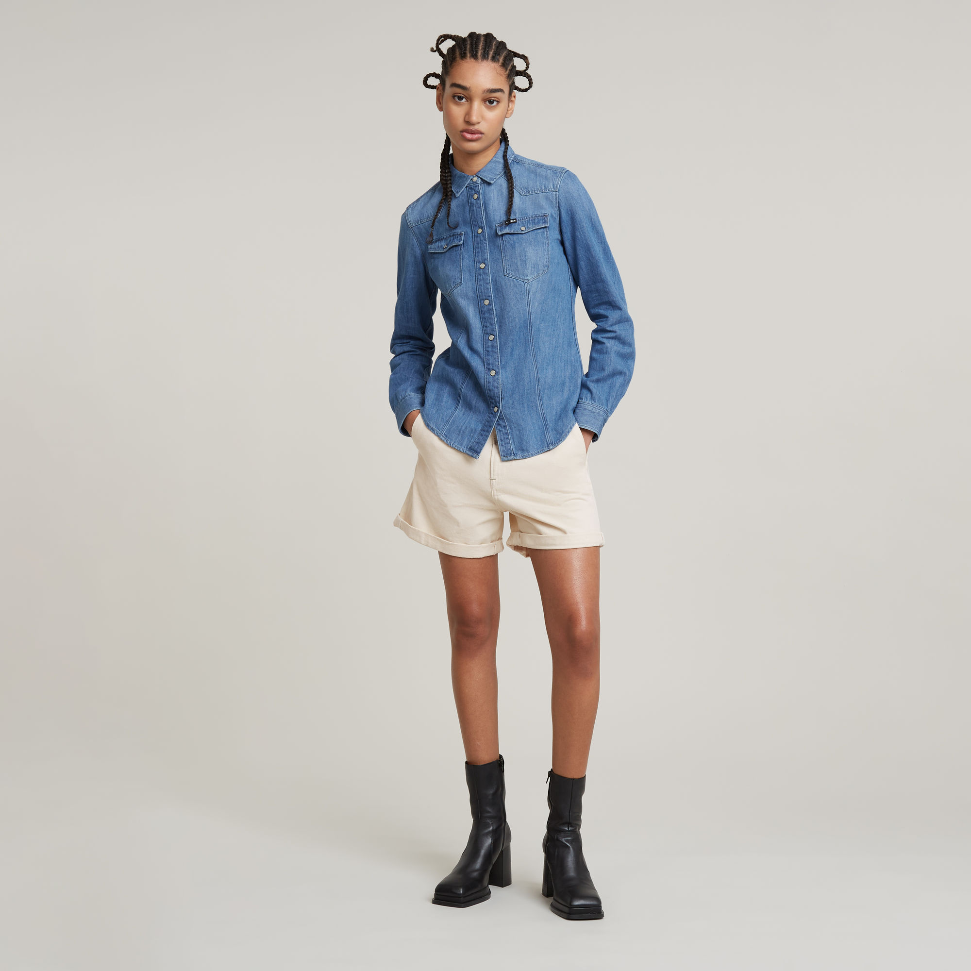 G-Star RAW 3301 Shirt Midden blauw Dames