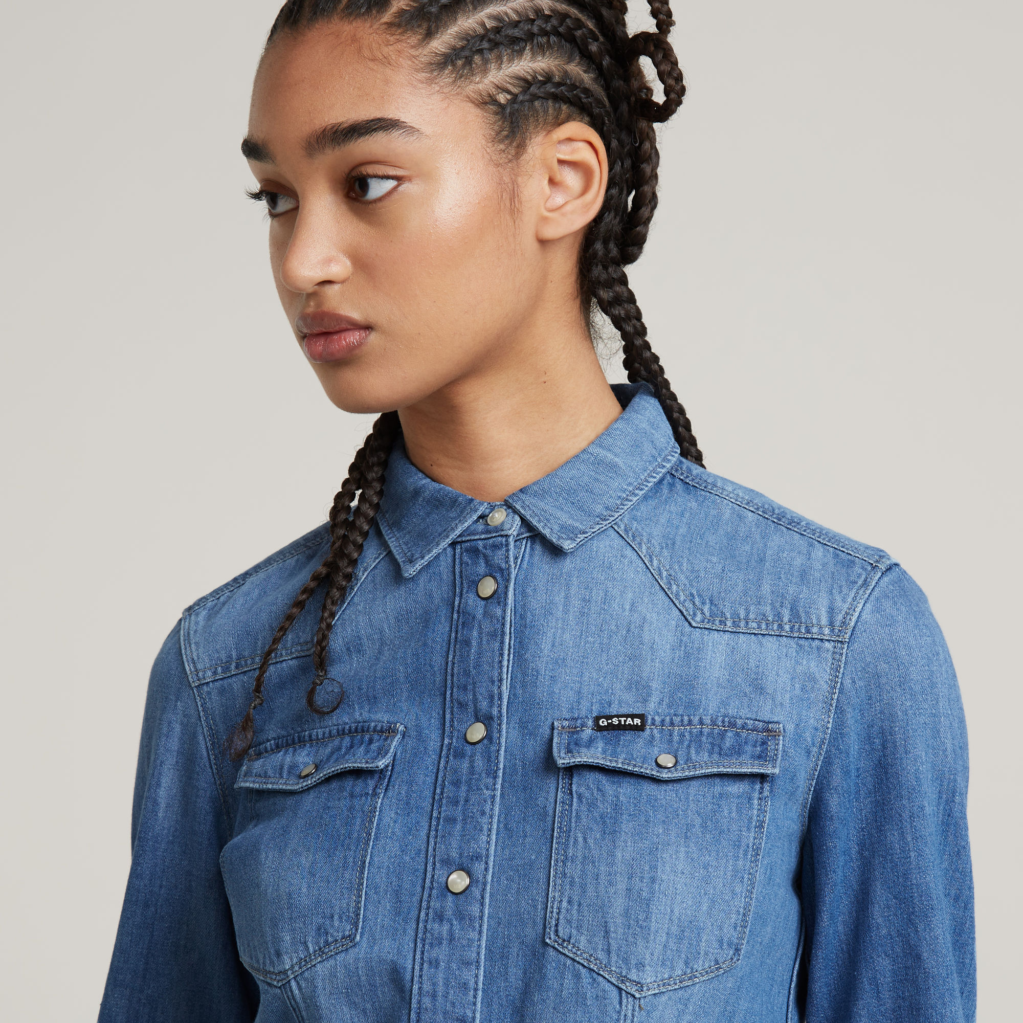 G-Star RAW 3301 Shirt Midden blauw Dames
