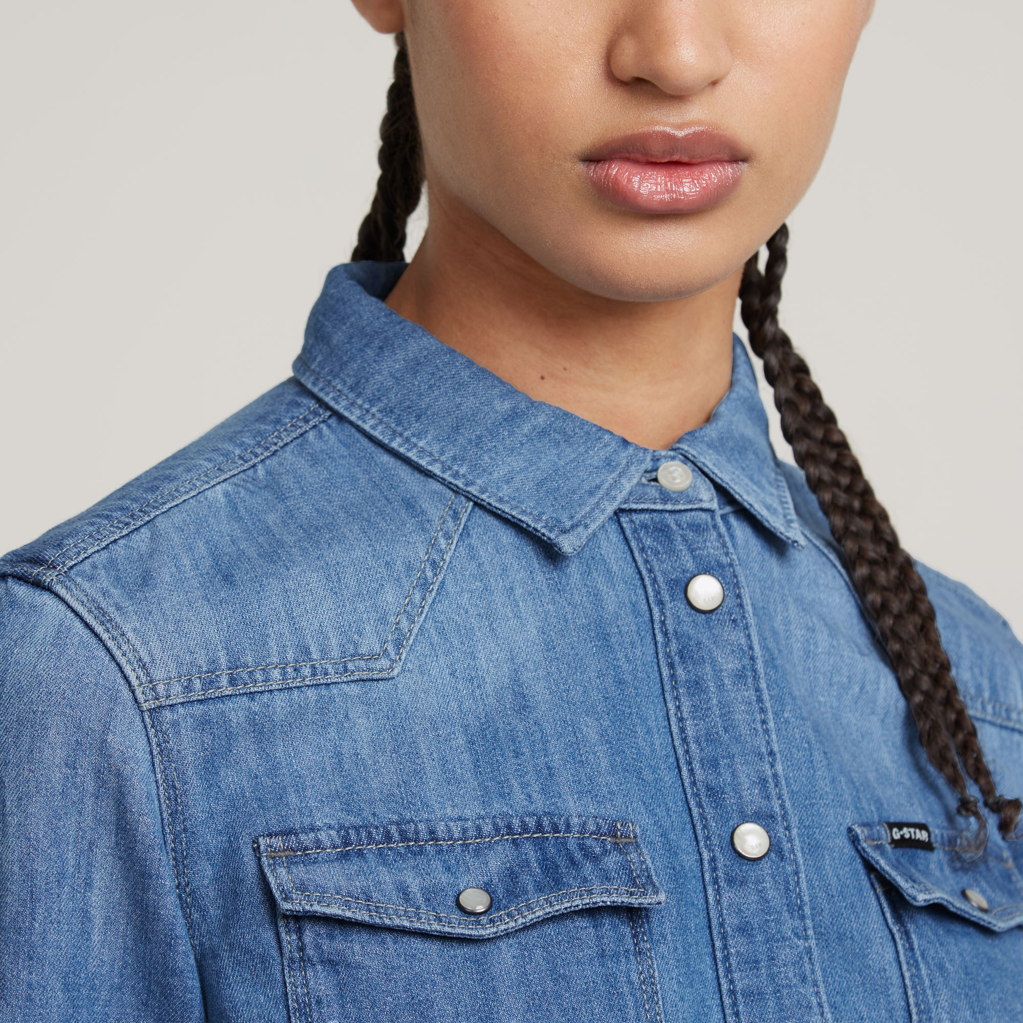 G-Star RAW 3301 Shirt Midden blauw Dames