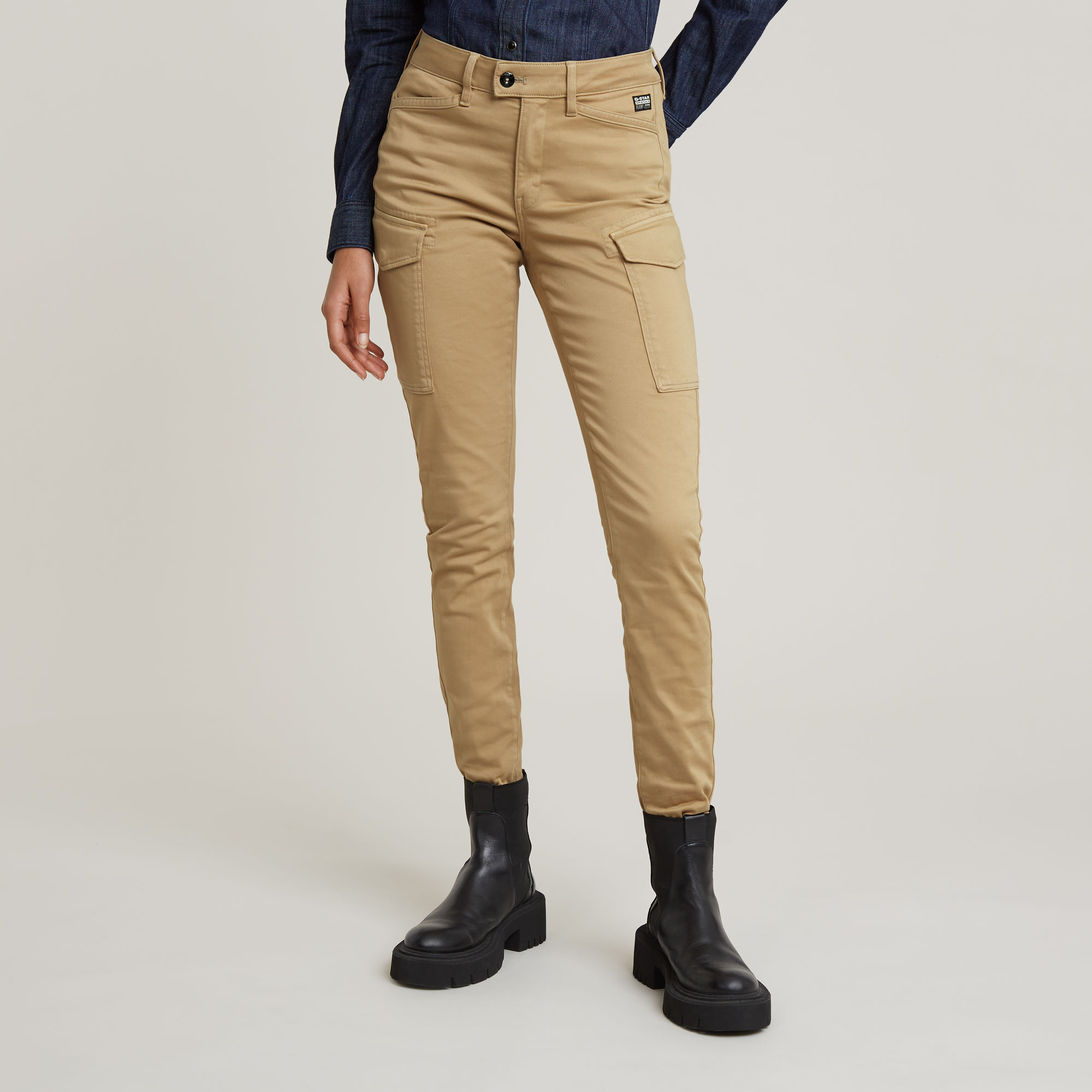 G-Star RAW Blossite G-Shape Army High Skinny Broek - Beige - Dames