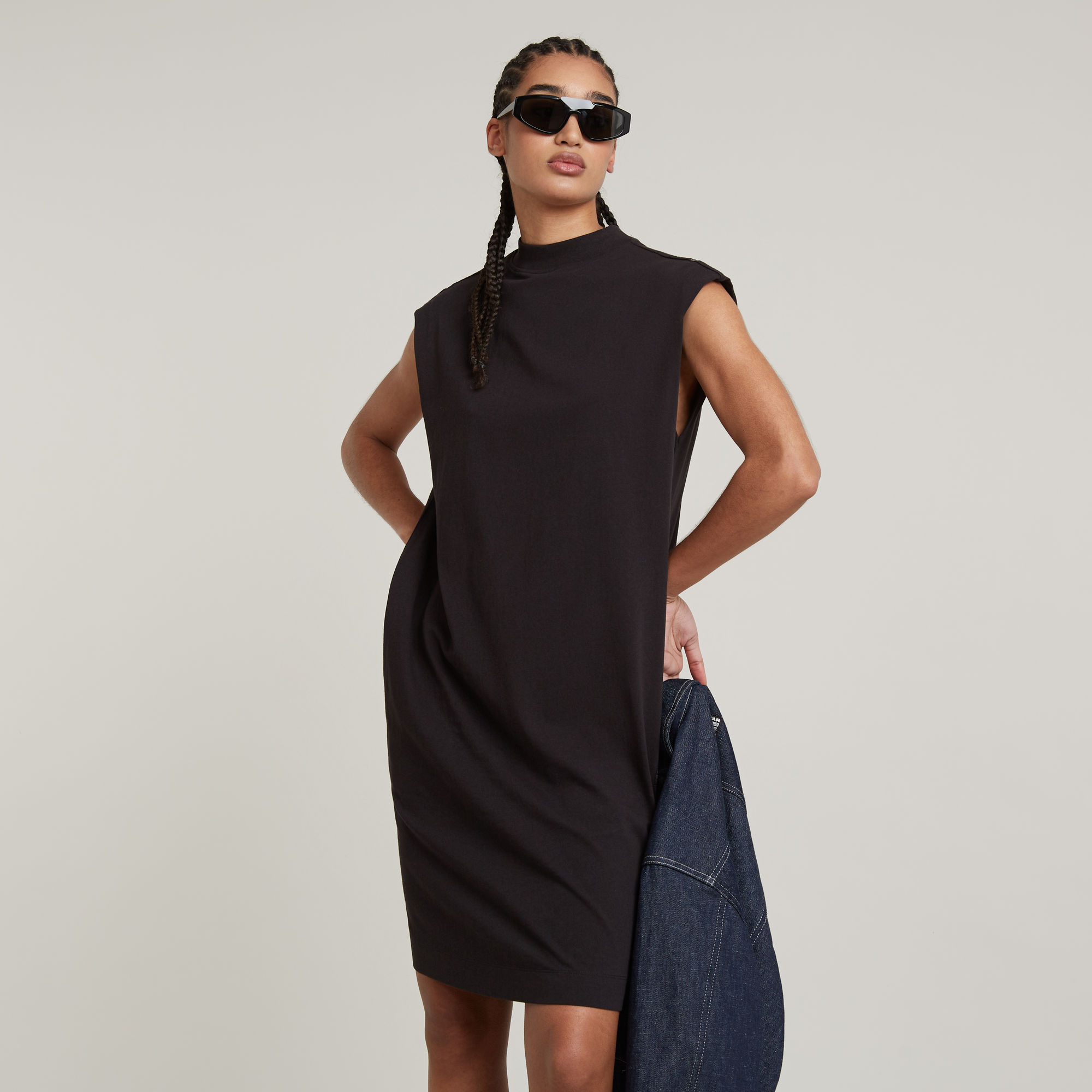 

Riveted Loose Sleeveless Dress - Black - Women