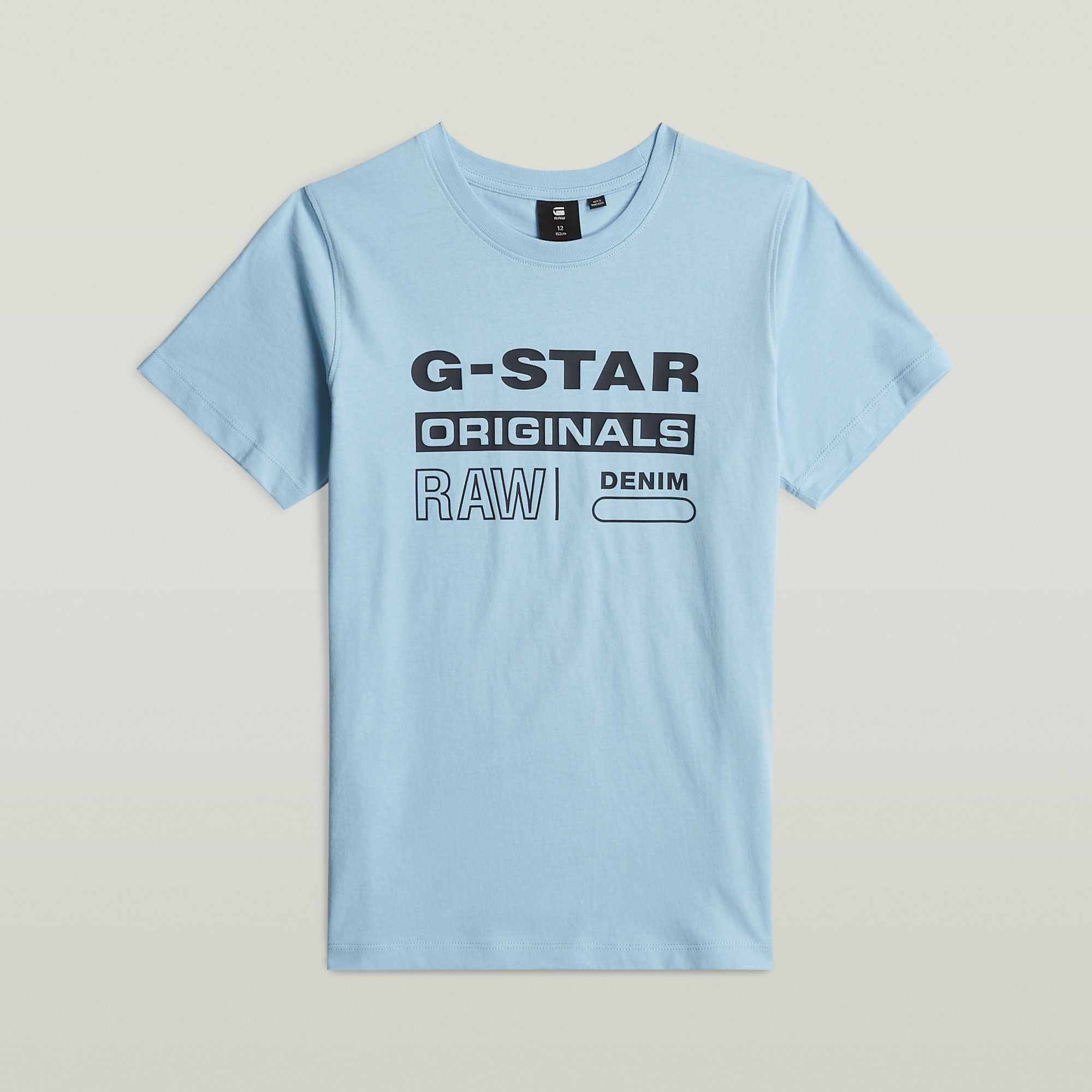 G-Star Raw T-shirt t-shirt s\s regular met printopdruk lichtblauw Jongens Katoen Ronde hals 140