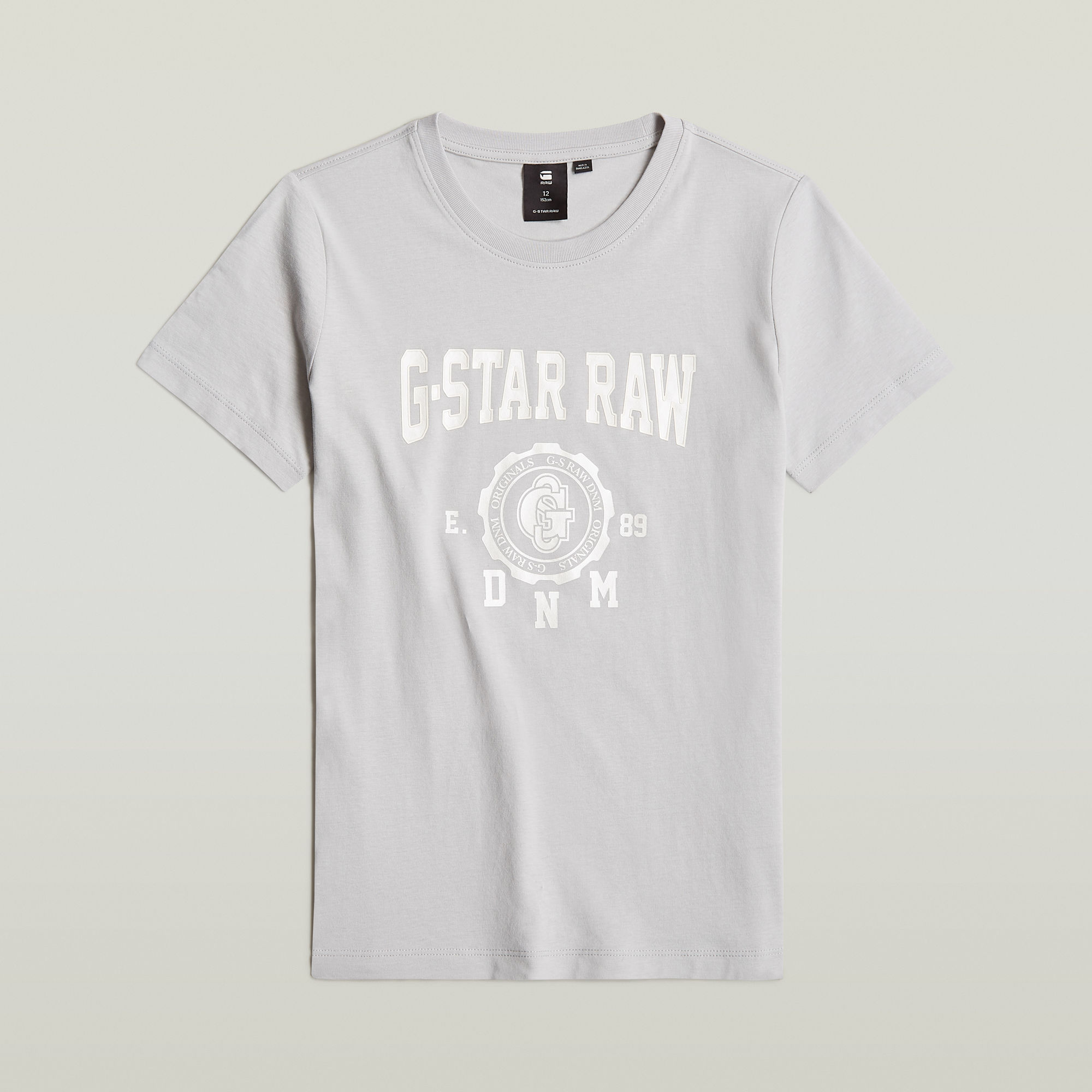 G-Star Raw T-shirt t-shirt s\s regular lichtgrijs Katoen Ronde hals 152