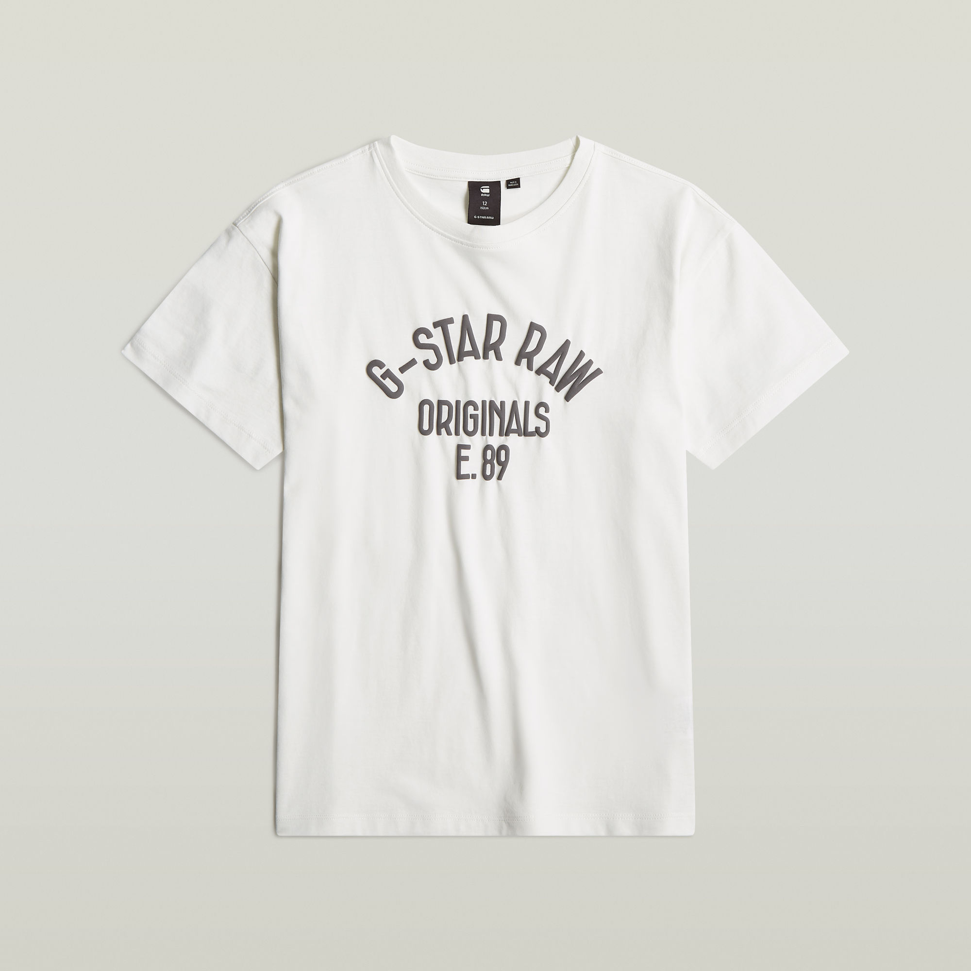 G-Star Raw T-shirt t-shirt s\s loose wit grijs Katoen Ronde hals 140