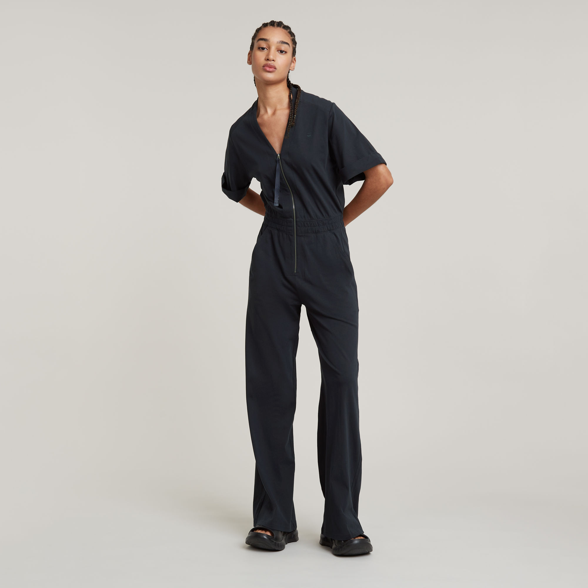 

Blouse Jumpsuit - Dark blue - Women