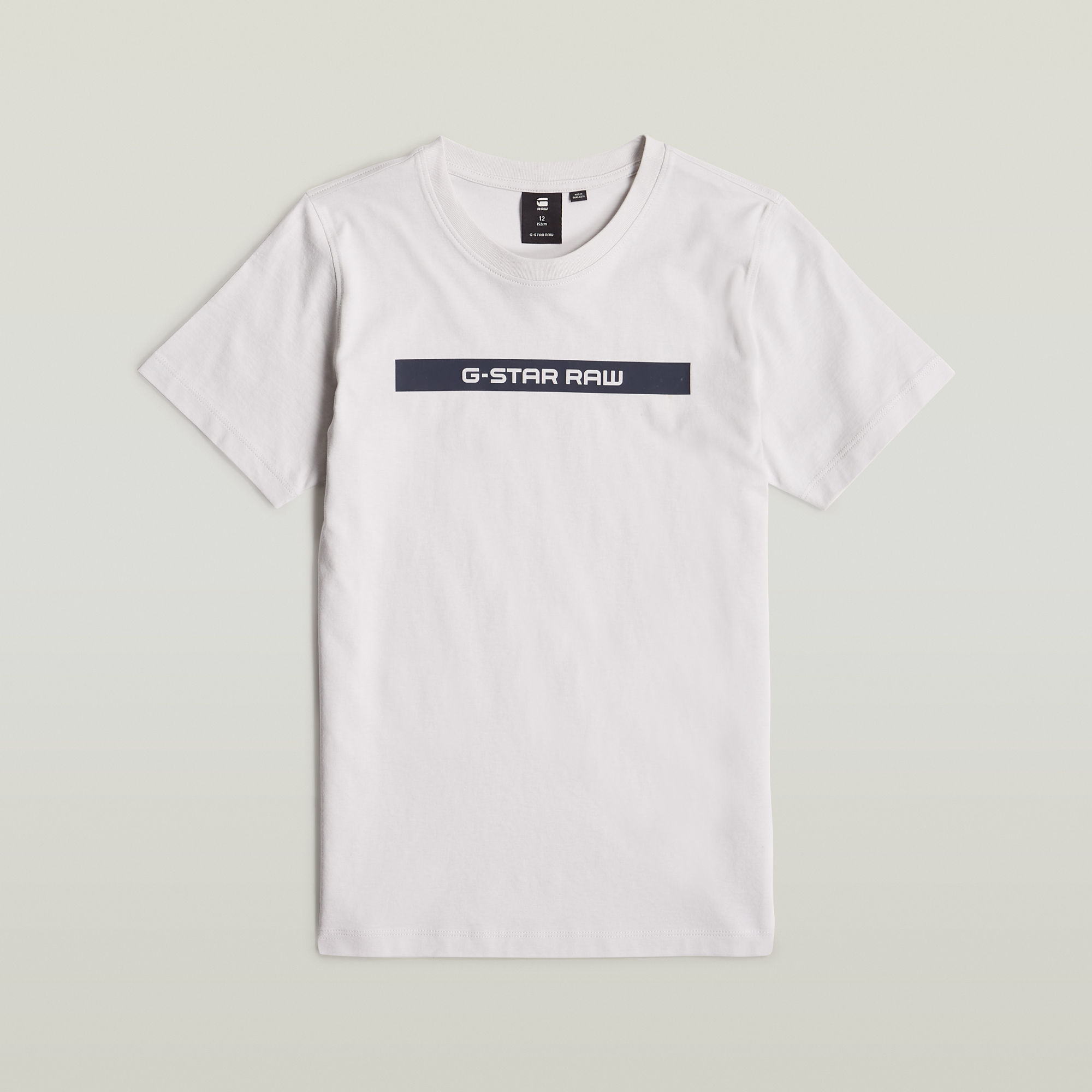 G-Star Raw T-shirt t-shirt s\s regular met logo wit zwart Jongens Katoen Ronde hals 140
