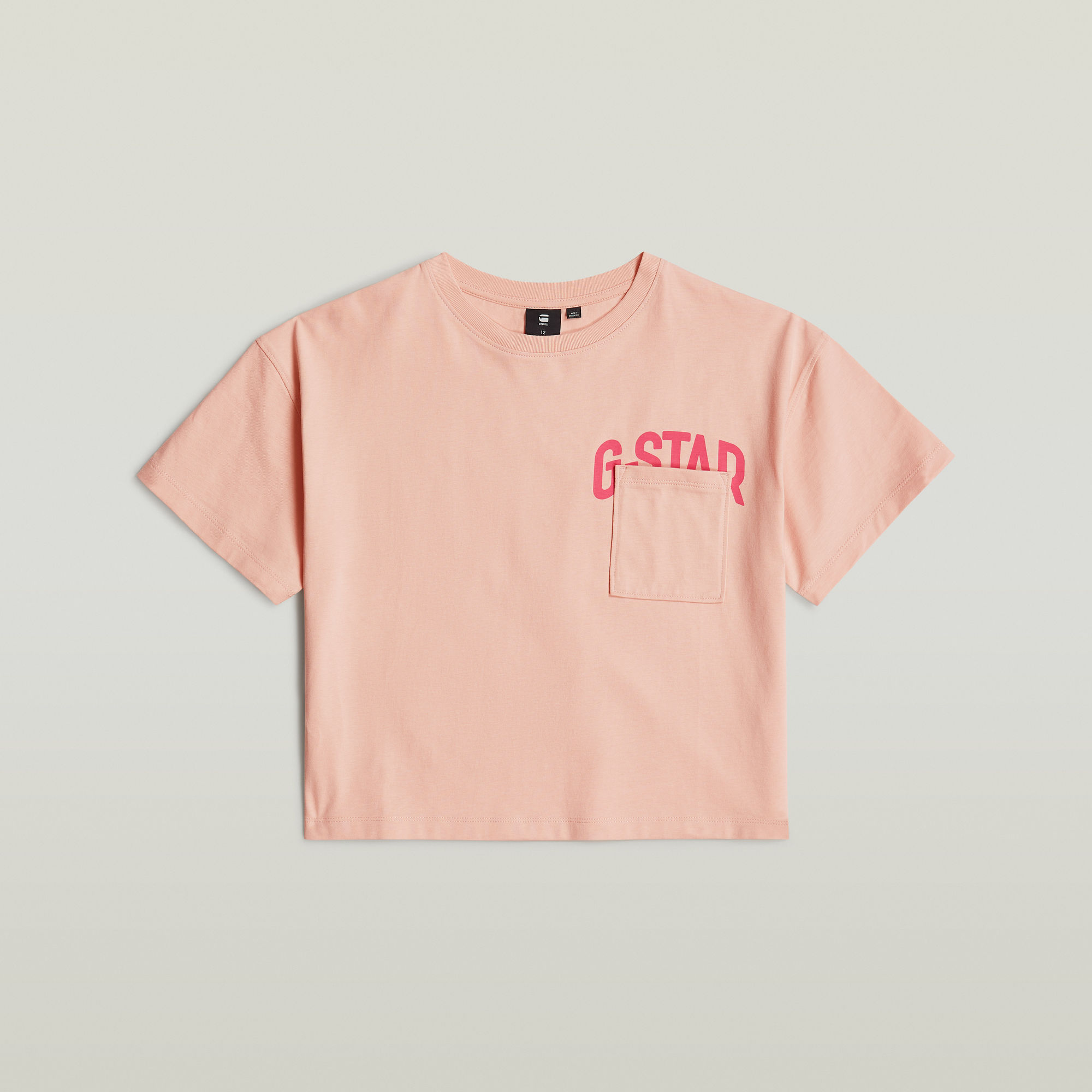 G-Star Raw T-shirt t-shirt s\s loose crop perzik roze Meisjes Katoen Ronde hals 140
