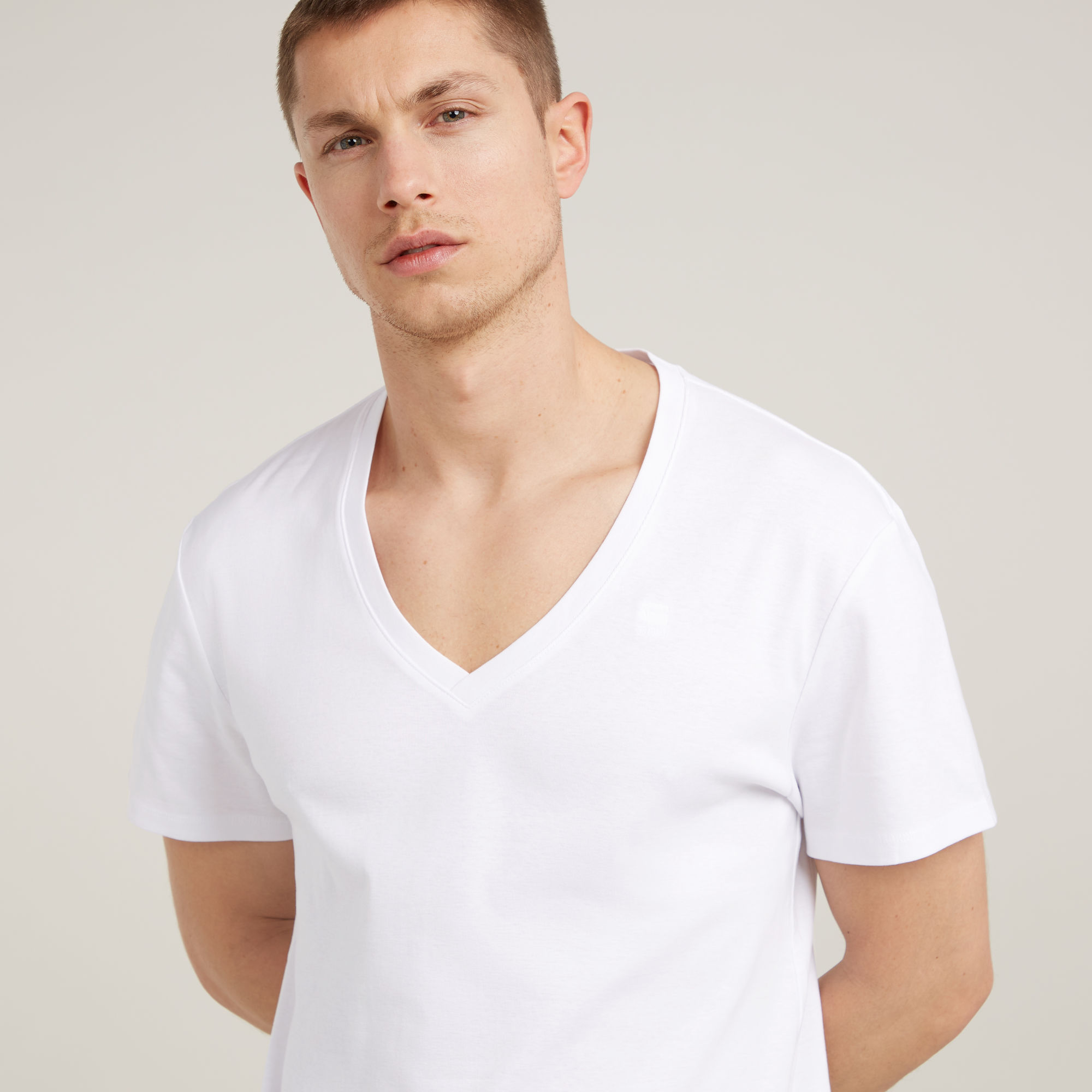 Thumbnail - Base V T-Shirt 2er-Pack - Weiß - Herren