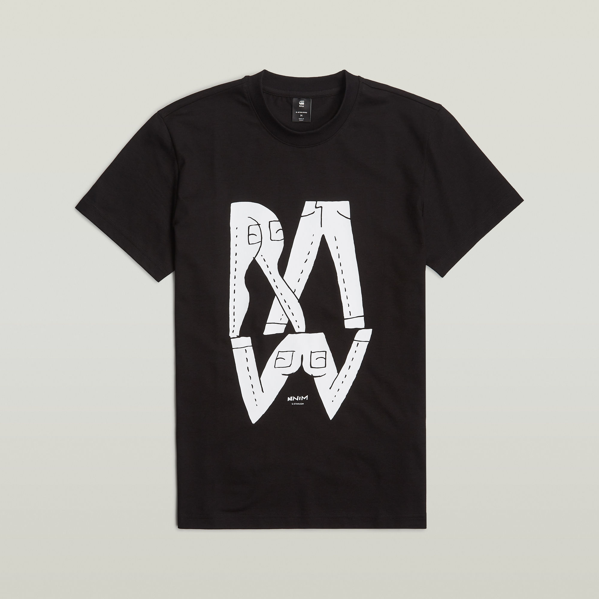 G-Star RAW Denim Illustration T-Shirt Zwart Heren