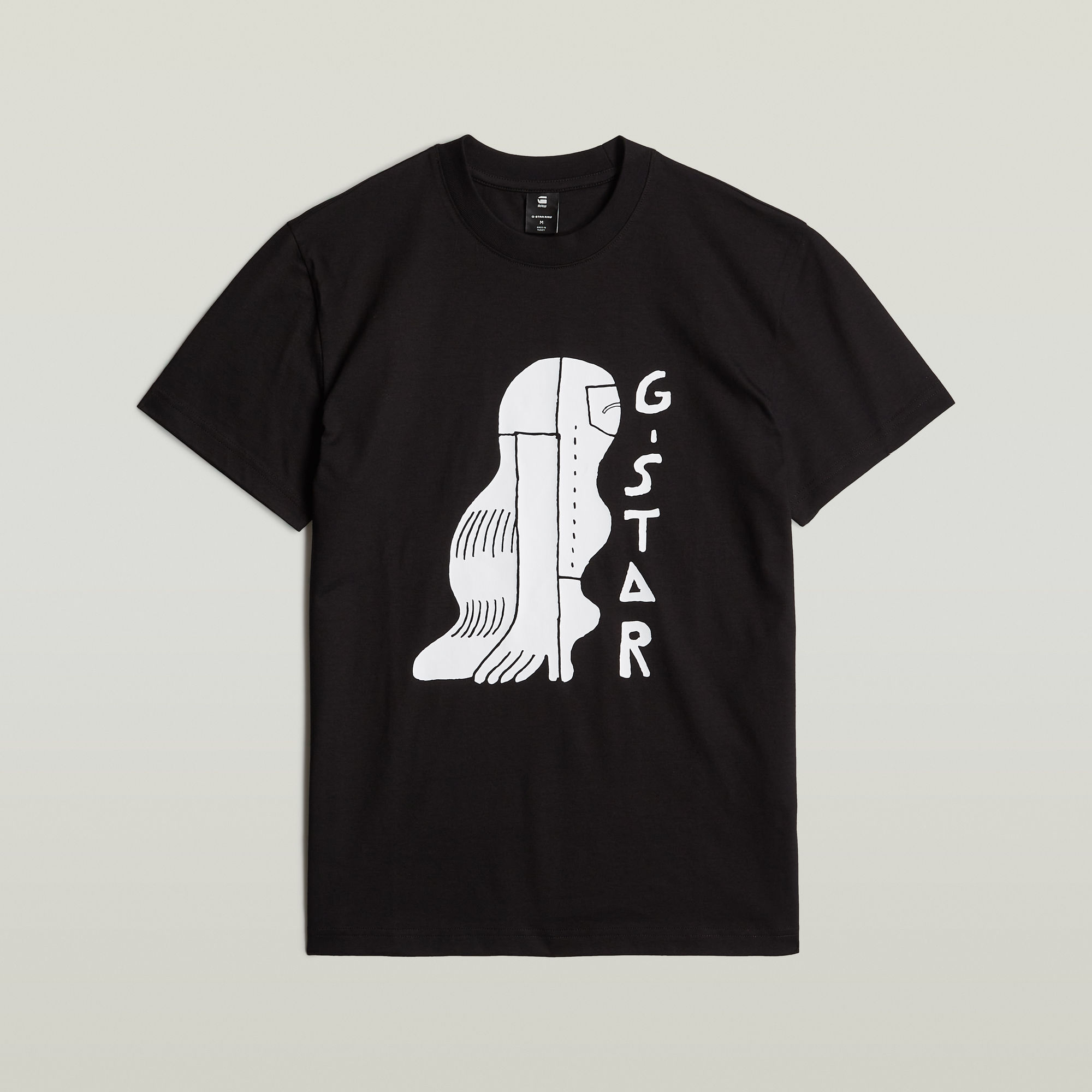 G-Star RAW Hair Illustration T-Shirt Zwart Heren