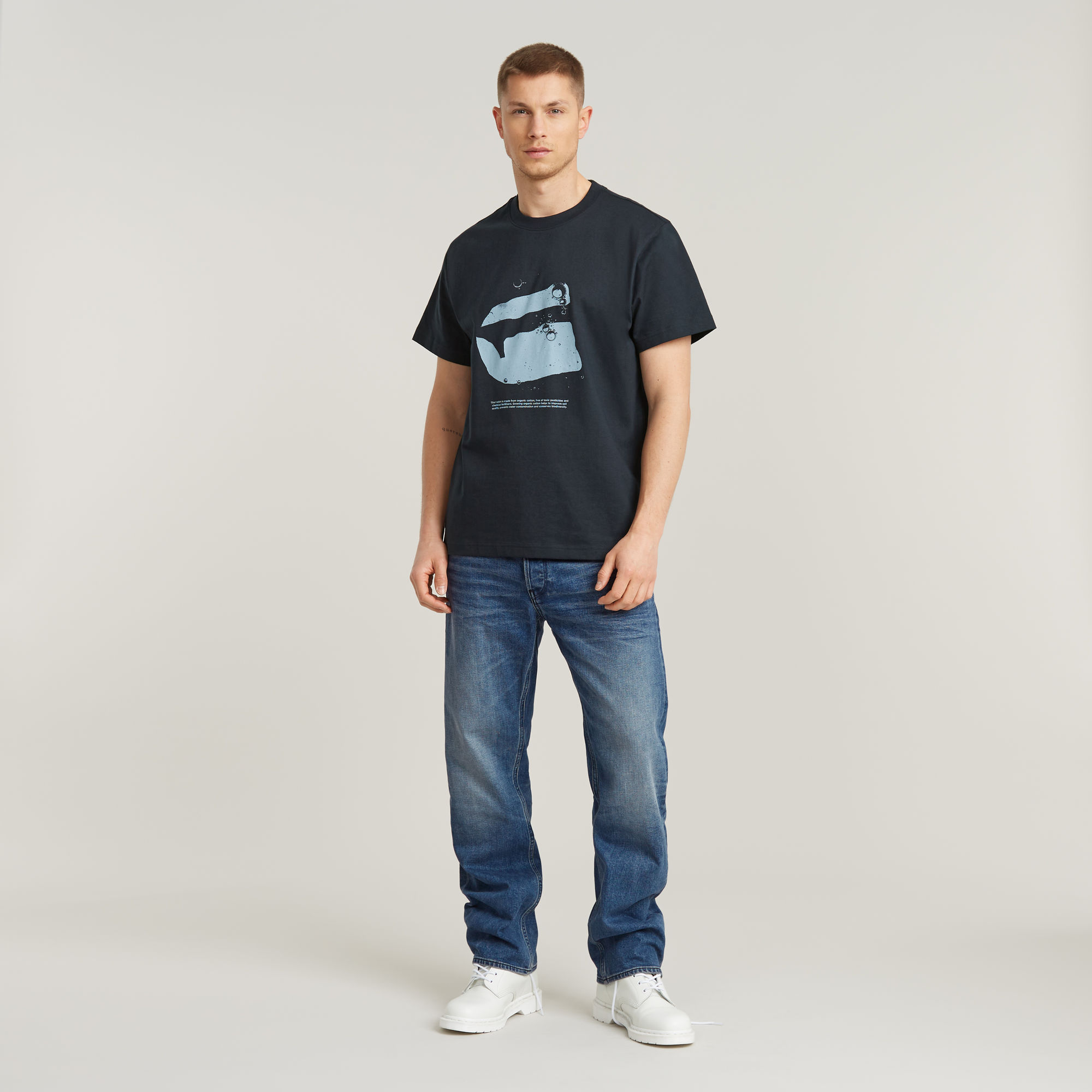 G-Star RAW Water Burger Loose T-Shirt Donkerblauw Heren