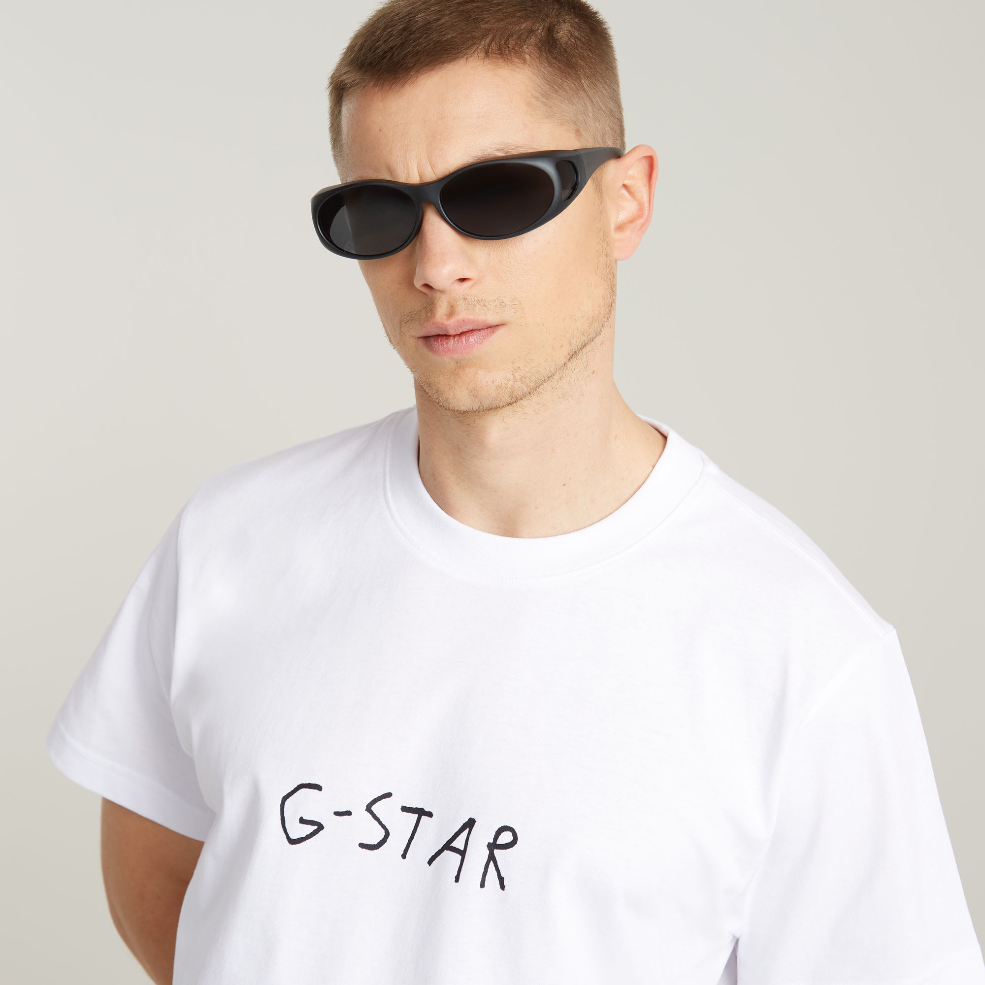 G-Star RAW Handwriting Back Print Loose T-Shirt Wit Heren