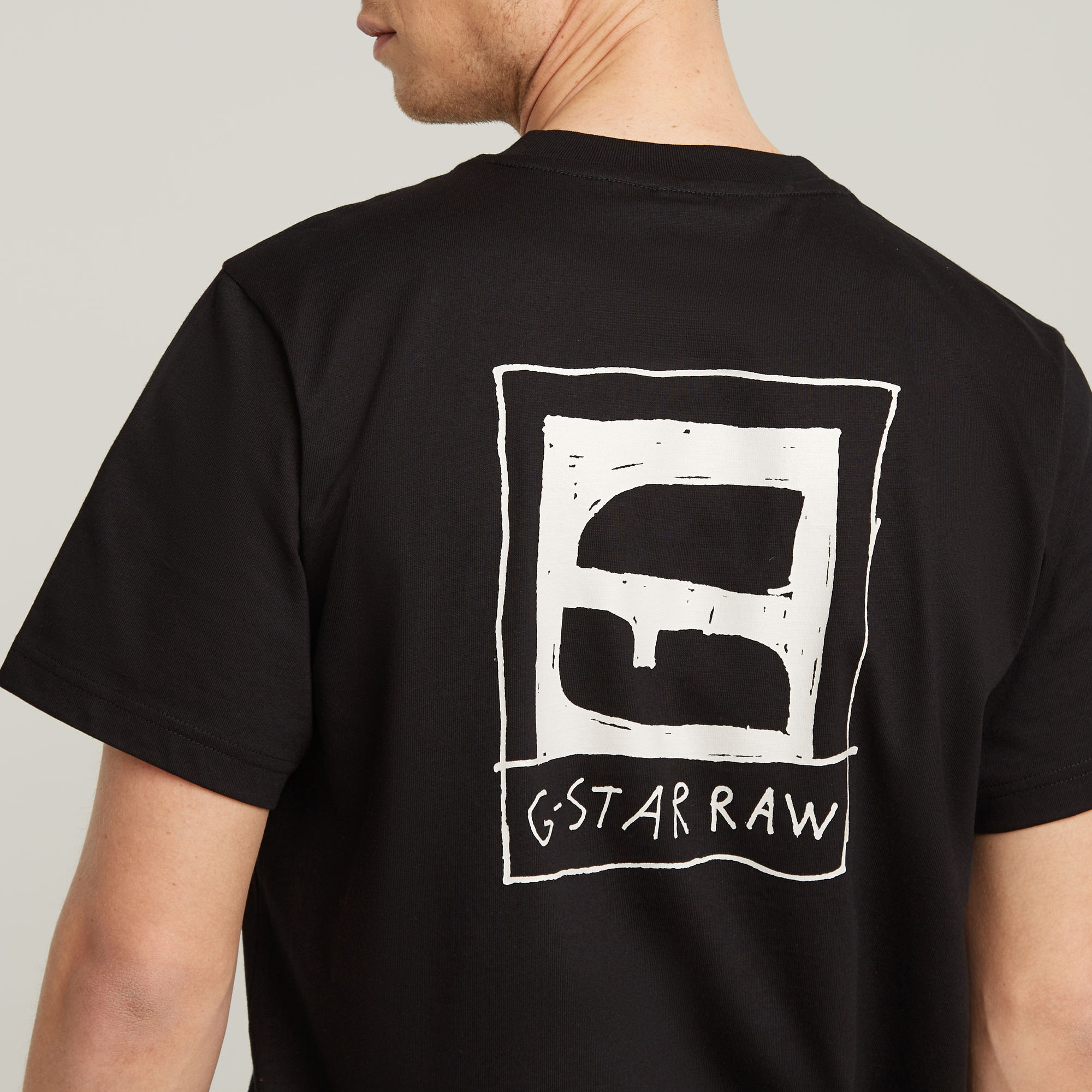 G-Star RAW Handwriting Back Print Loose T-Shirt Zwart Heren
