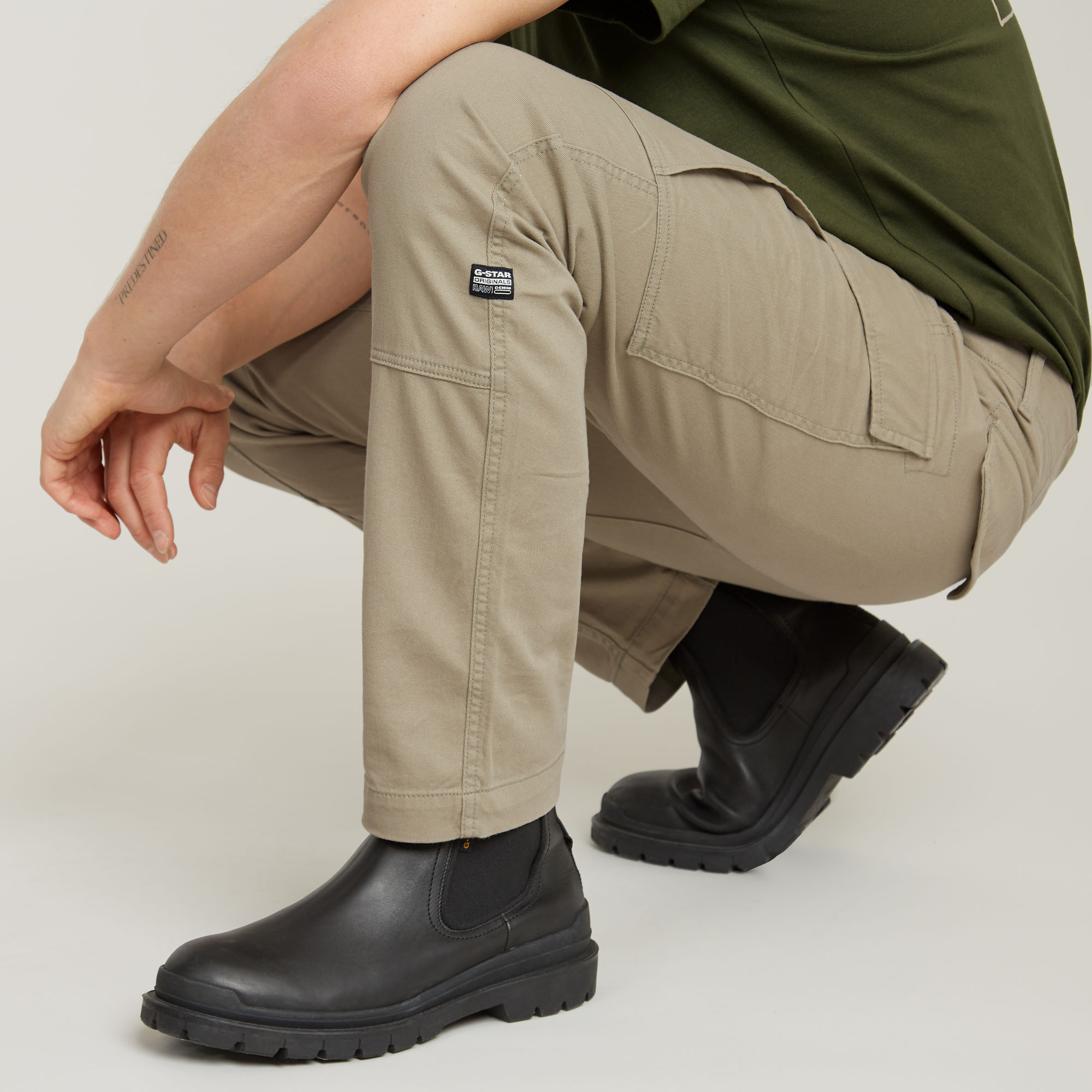 G-Star RAW Cargo Broek Regular Tapered Beige Heren