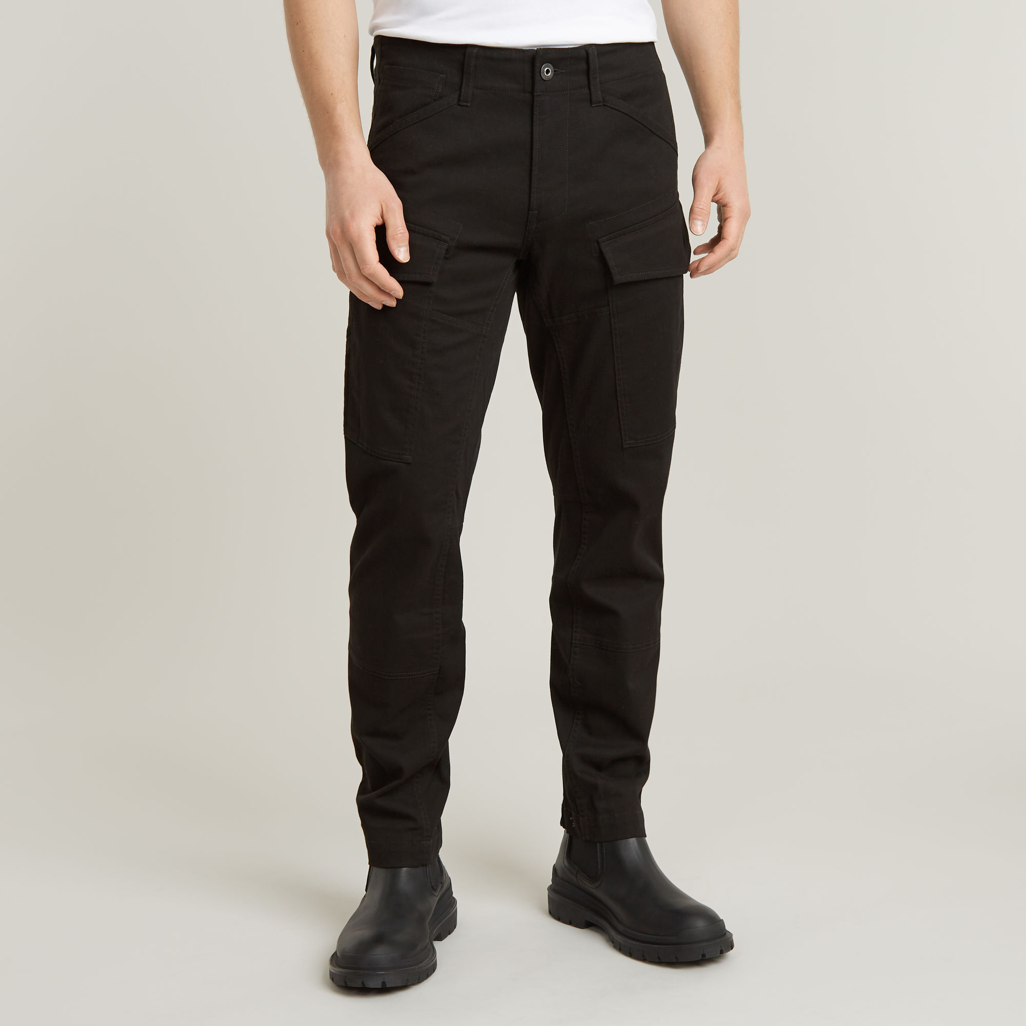 

Cargo Regular Tapered Pants - Black - Men