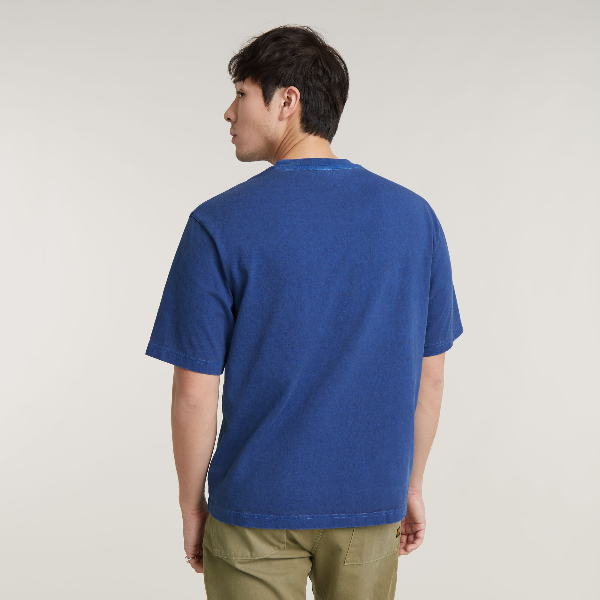 G-Star RAW Overdyed Center Chest Boxy T-Shirt Midden blauw Heren