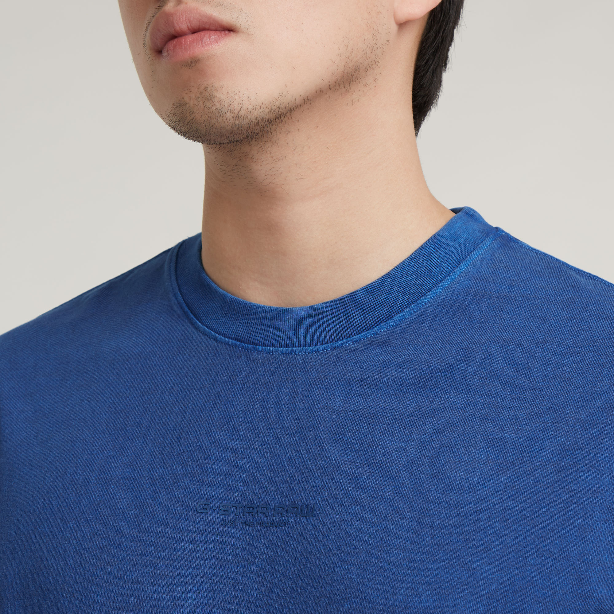 G-Star RAW Overdyed Center Chest Boxy T-Shirt Midden blauw Heren