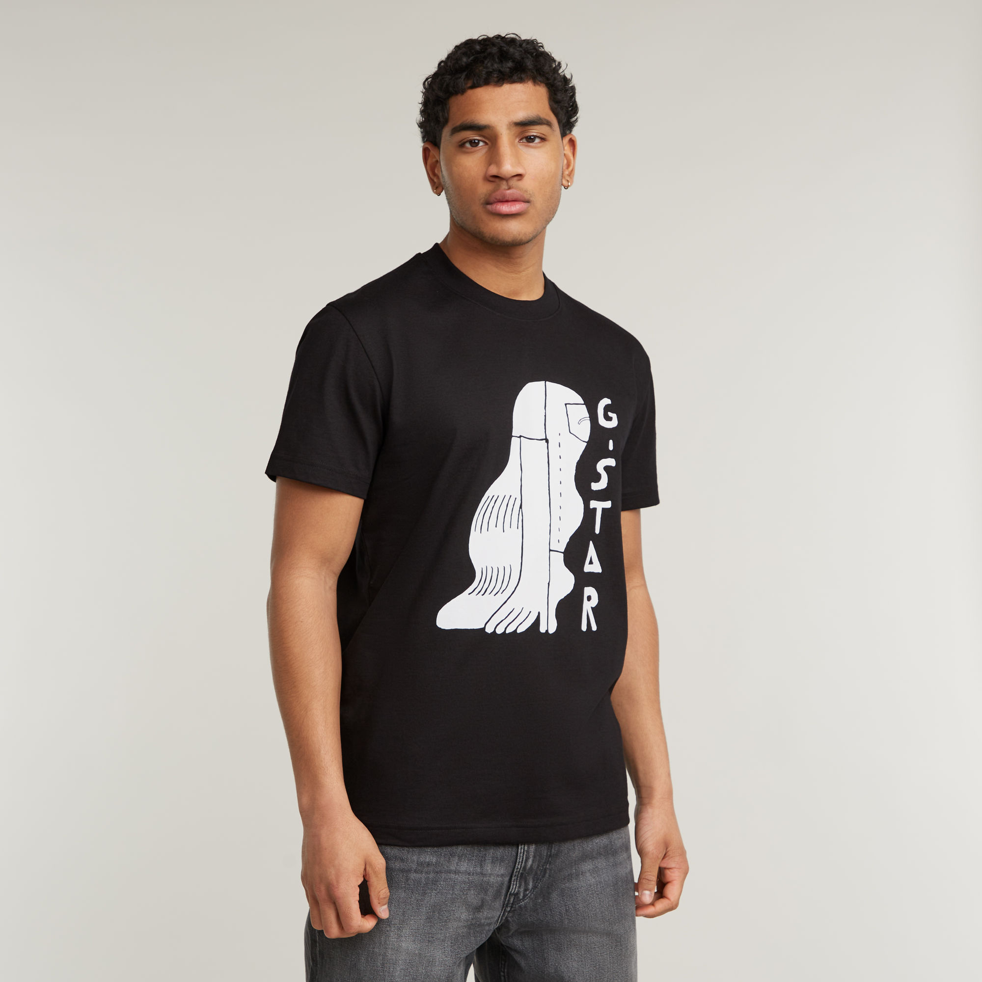 

Hair Illustration T-Shirt - Black - Men