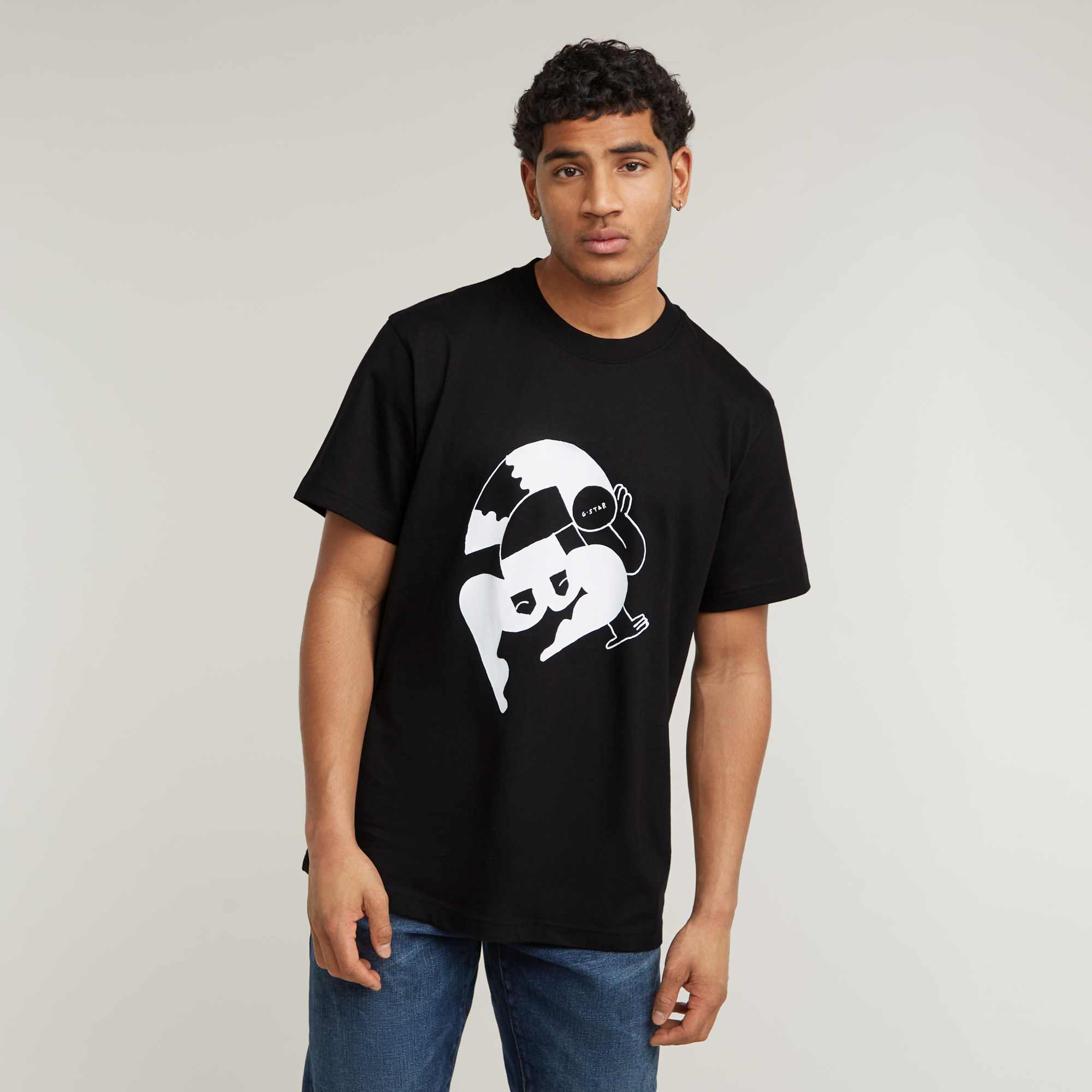 

Illustration Leg Loose T-Shirt - Schwarz - Herren