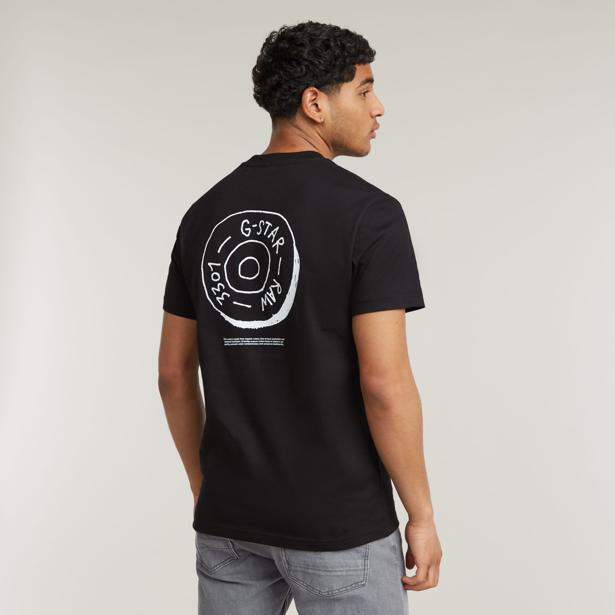 

Button Illustration T-Shirt - Black - Men