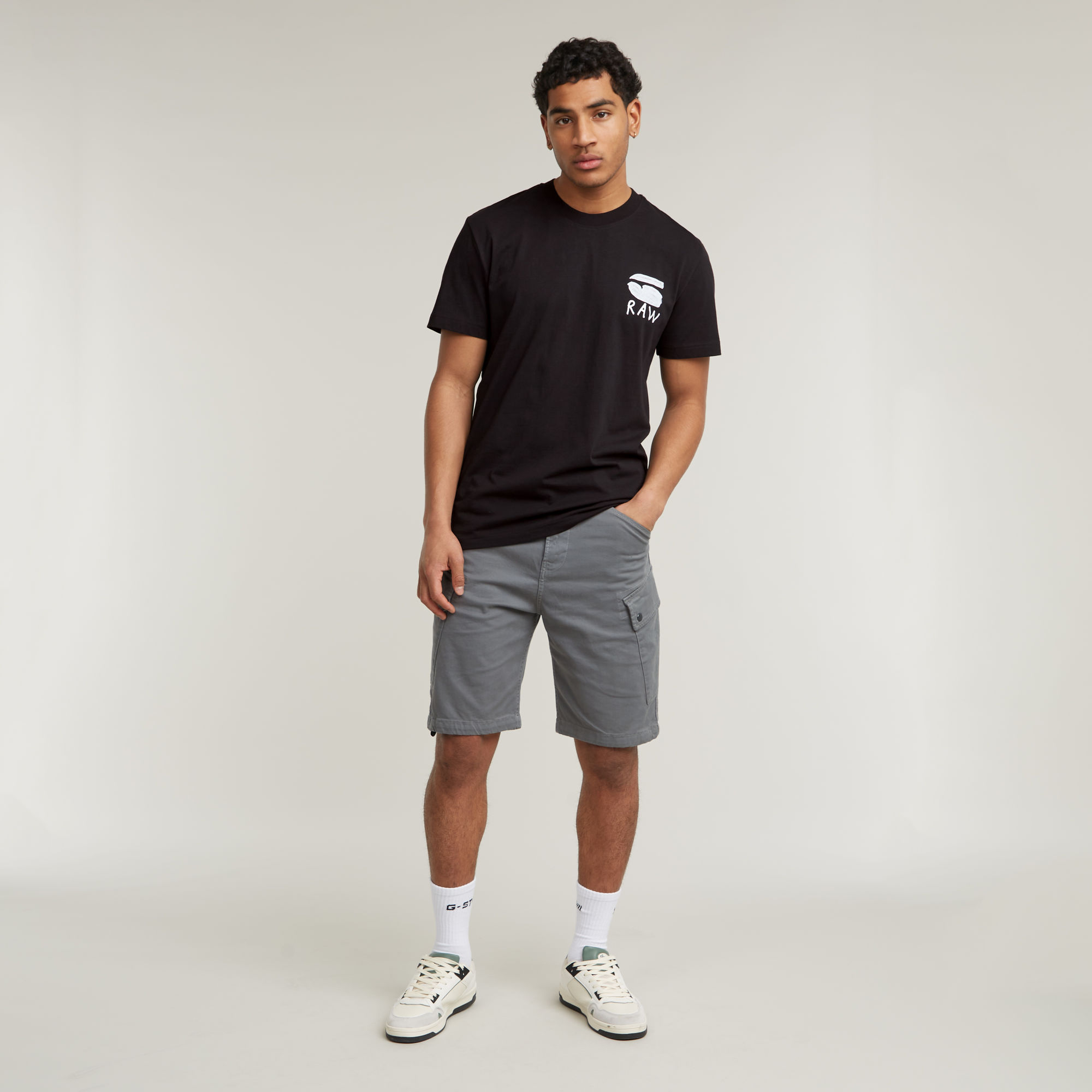 G-Star RAW Burger Back Print T-Shirt Zwart Heren