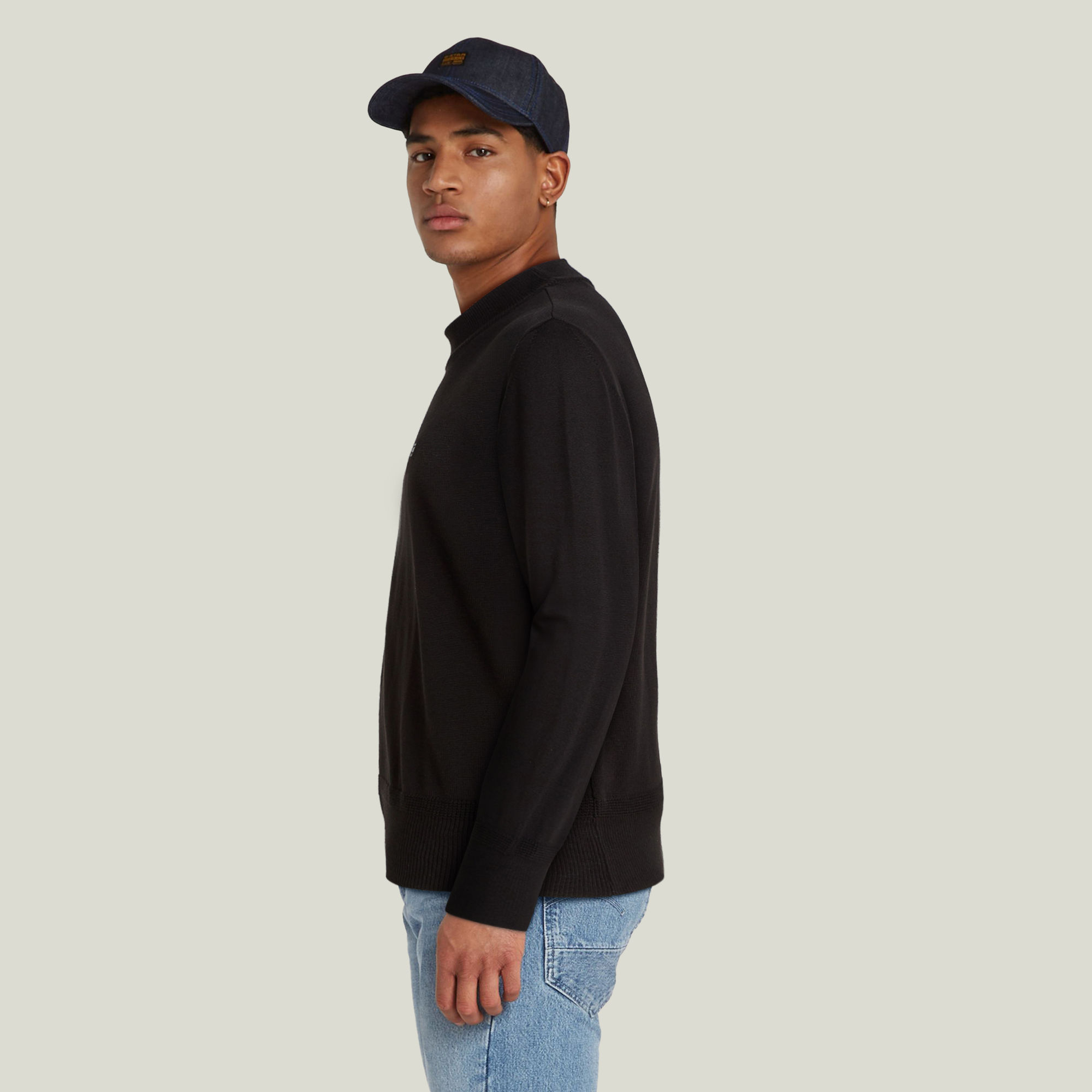 G-Star RAW Core Mock Knitted Sweater Zwart Heren
