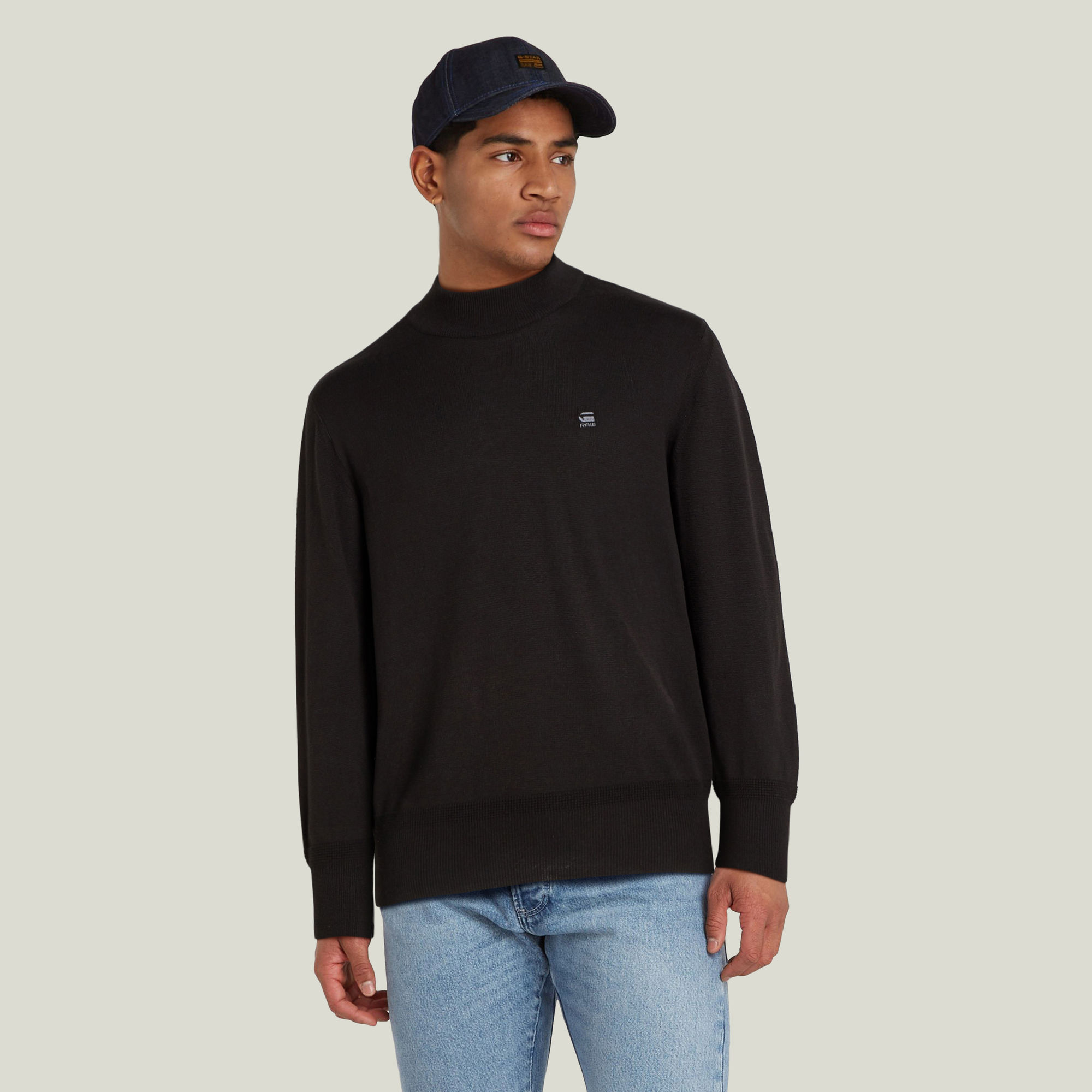 

Core Mock Knitted Sweater - Black - Men