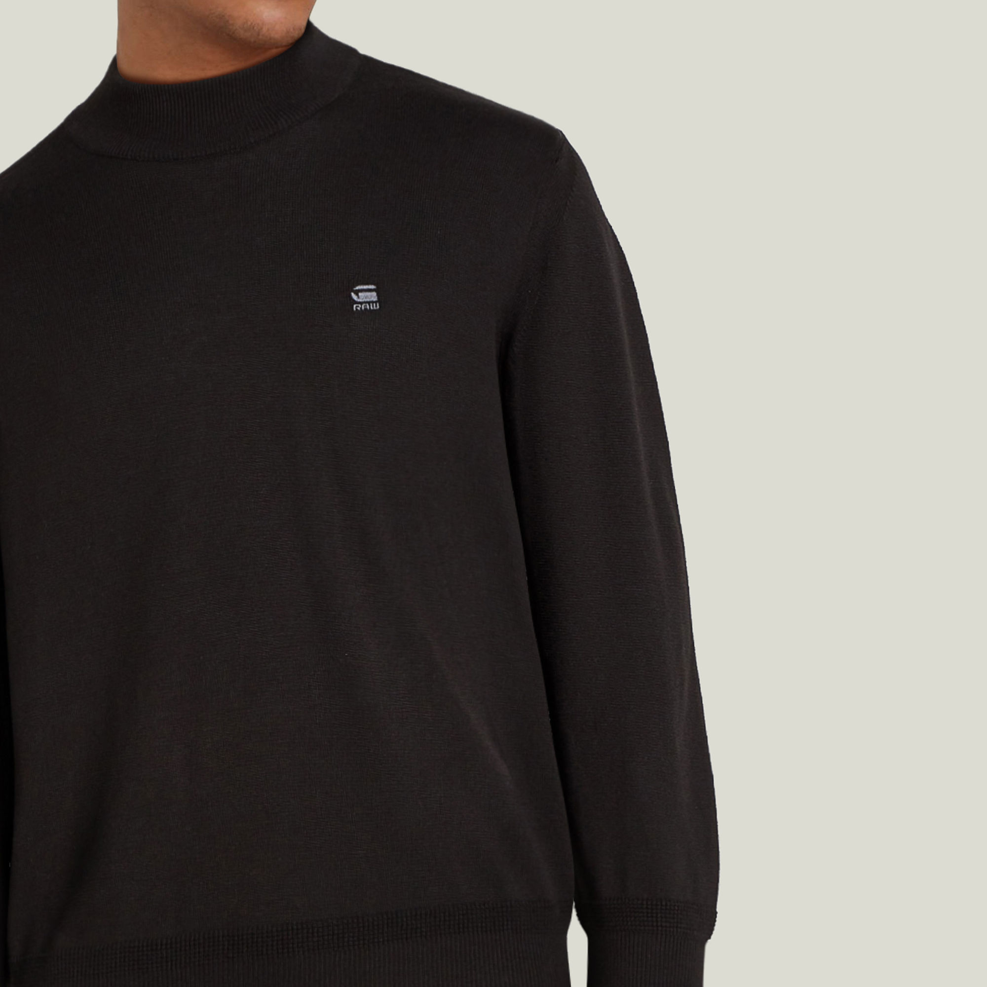 G-Star RAW Core Mock Knitted Sweater Zwart Heren