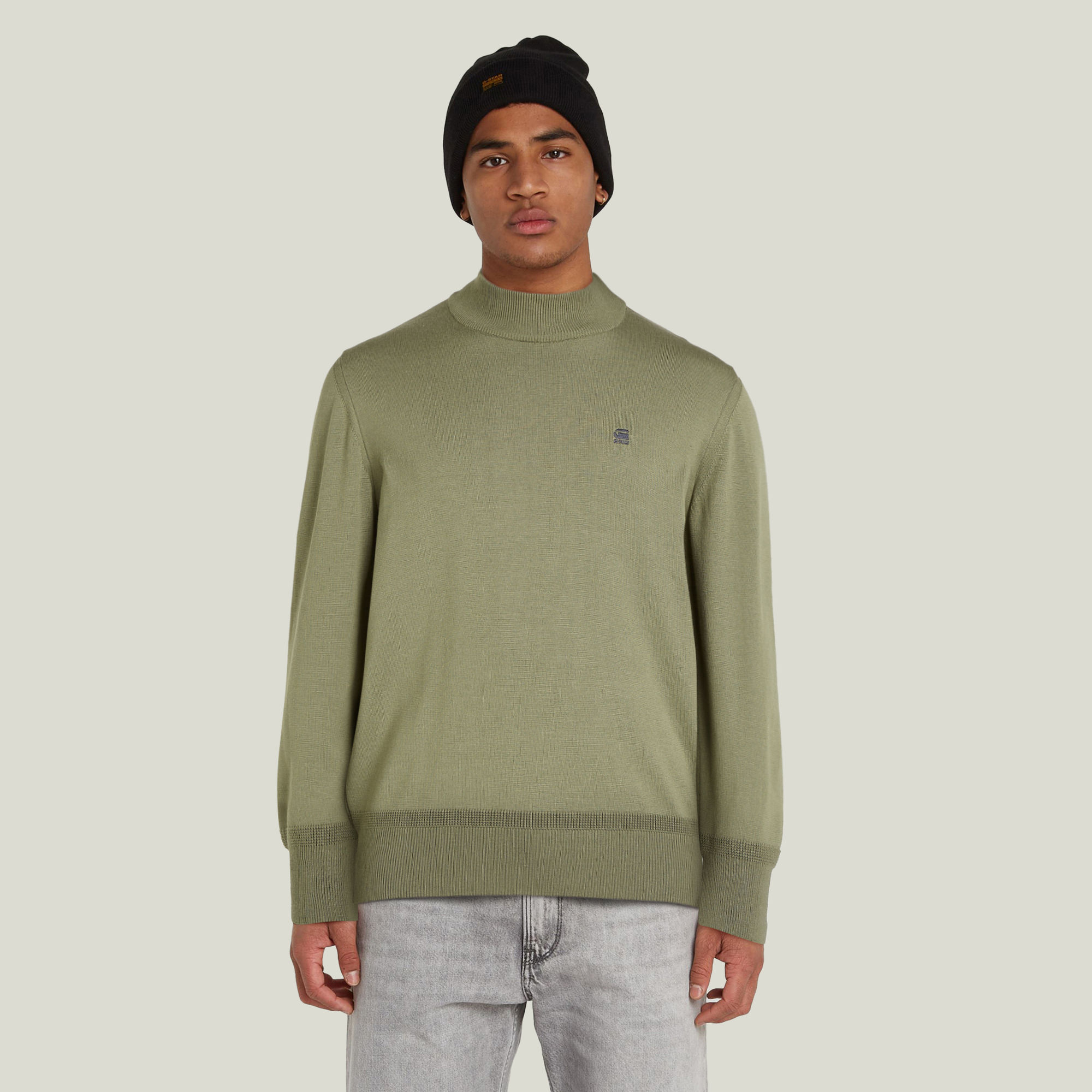 

Core Mock Knitted Sweater - Green - Men