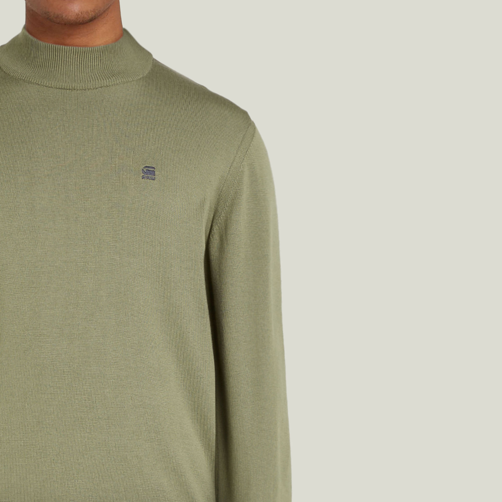G-Star RAW Core Mock Knitted Sweater Groen Heren